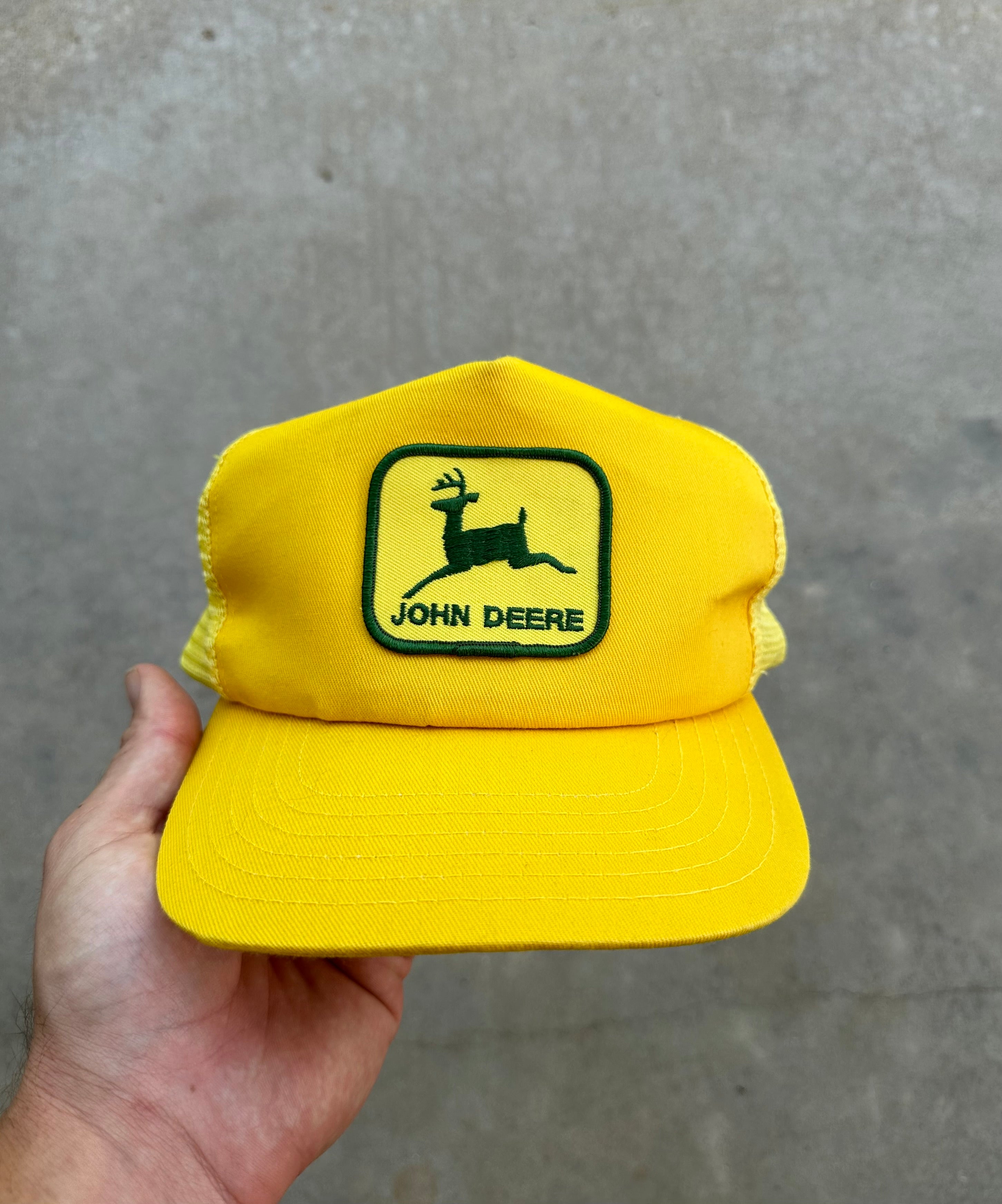 1980s John Deere Yellow Trucker Hat