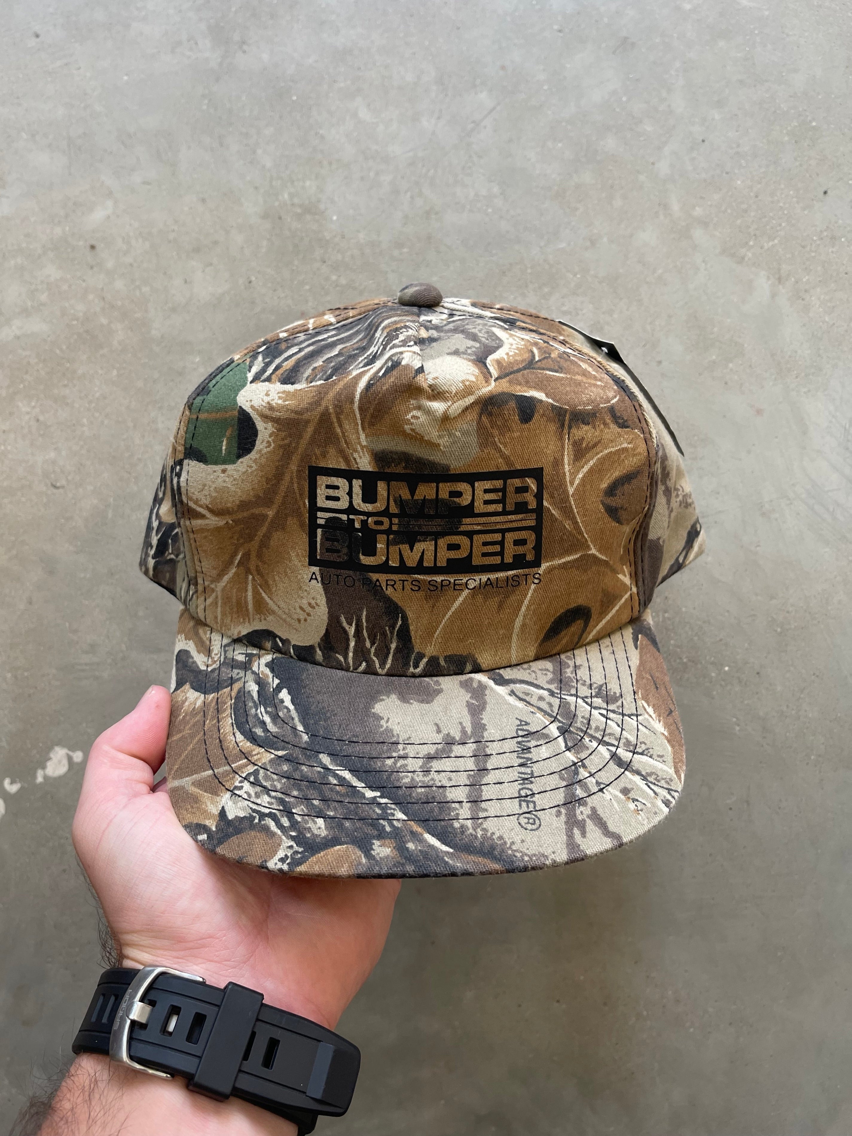 Vintage Realtree Camo Bumper To Bumper Auto Parts Hat