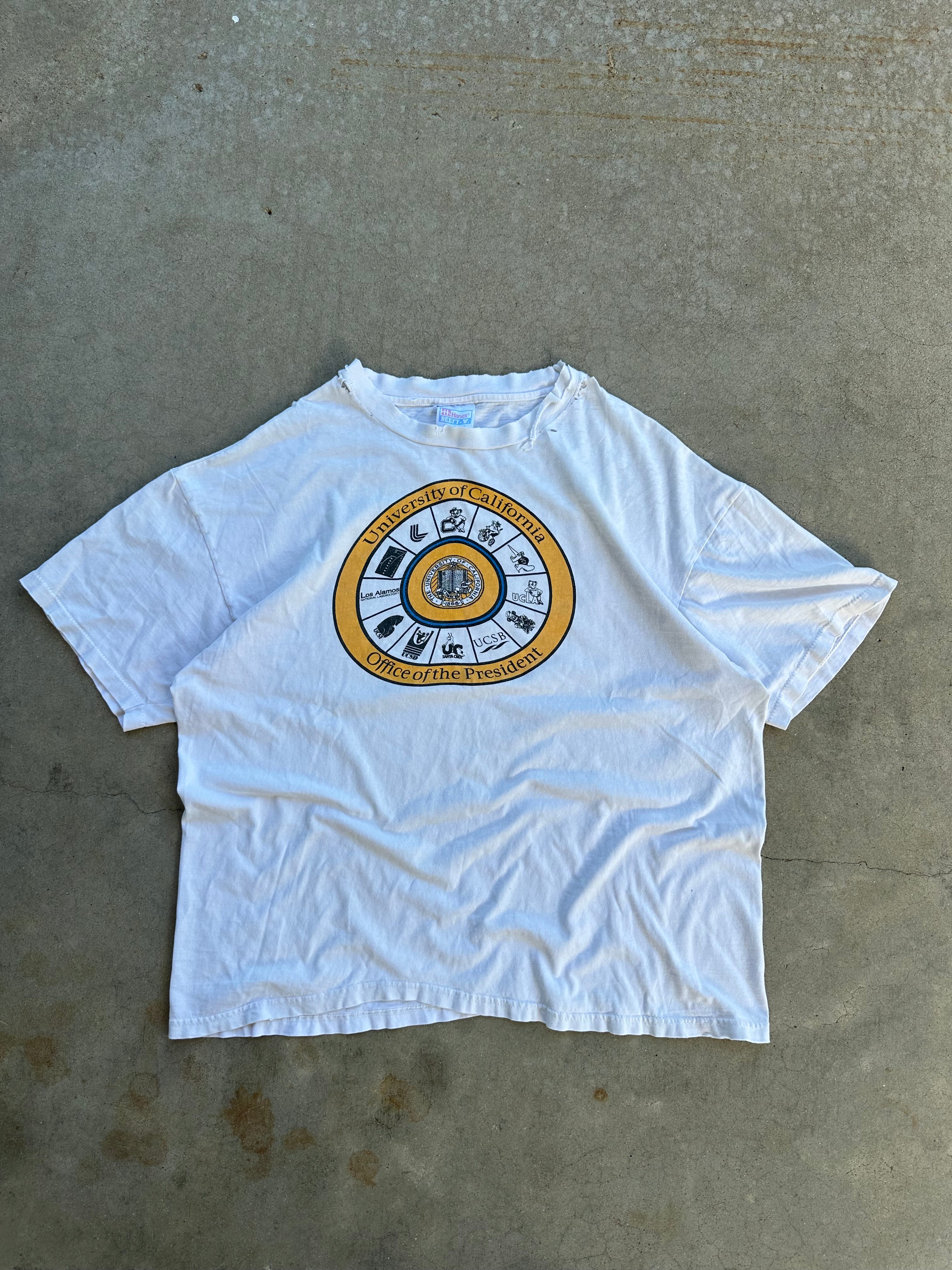 Vintage Thrashed University of California T-shirt (XL)