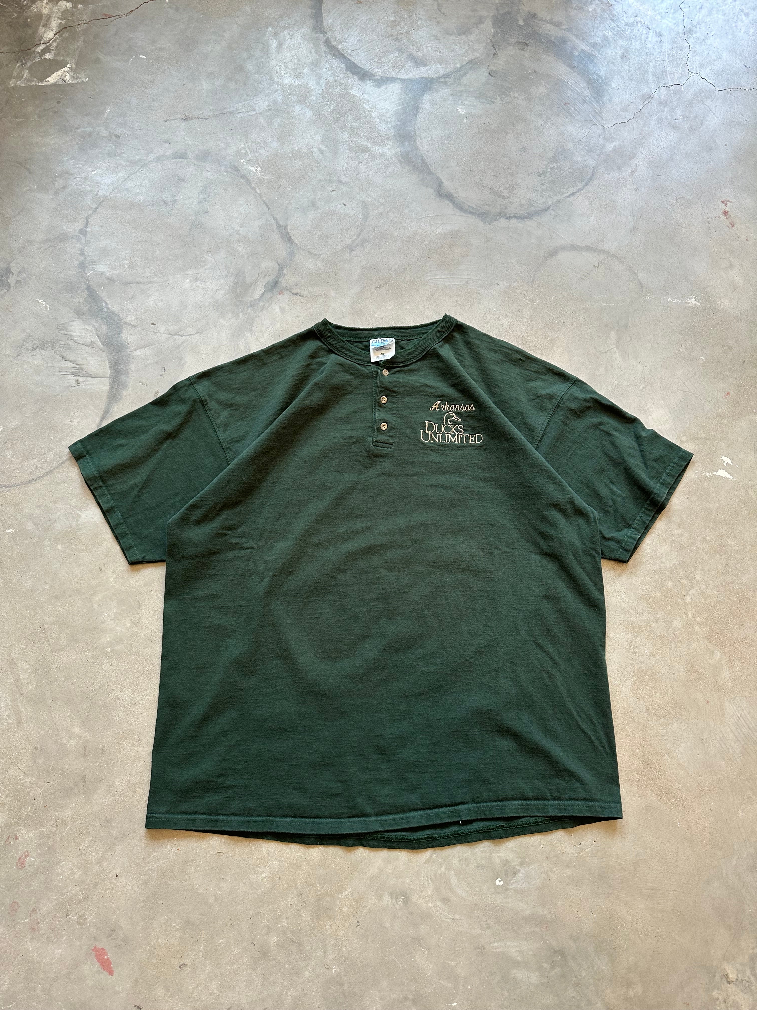 1990s Arkansas Ducks Unlimited Henley T-Shirt (XXL)
