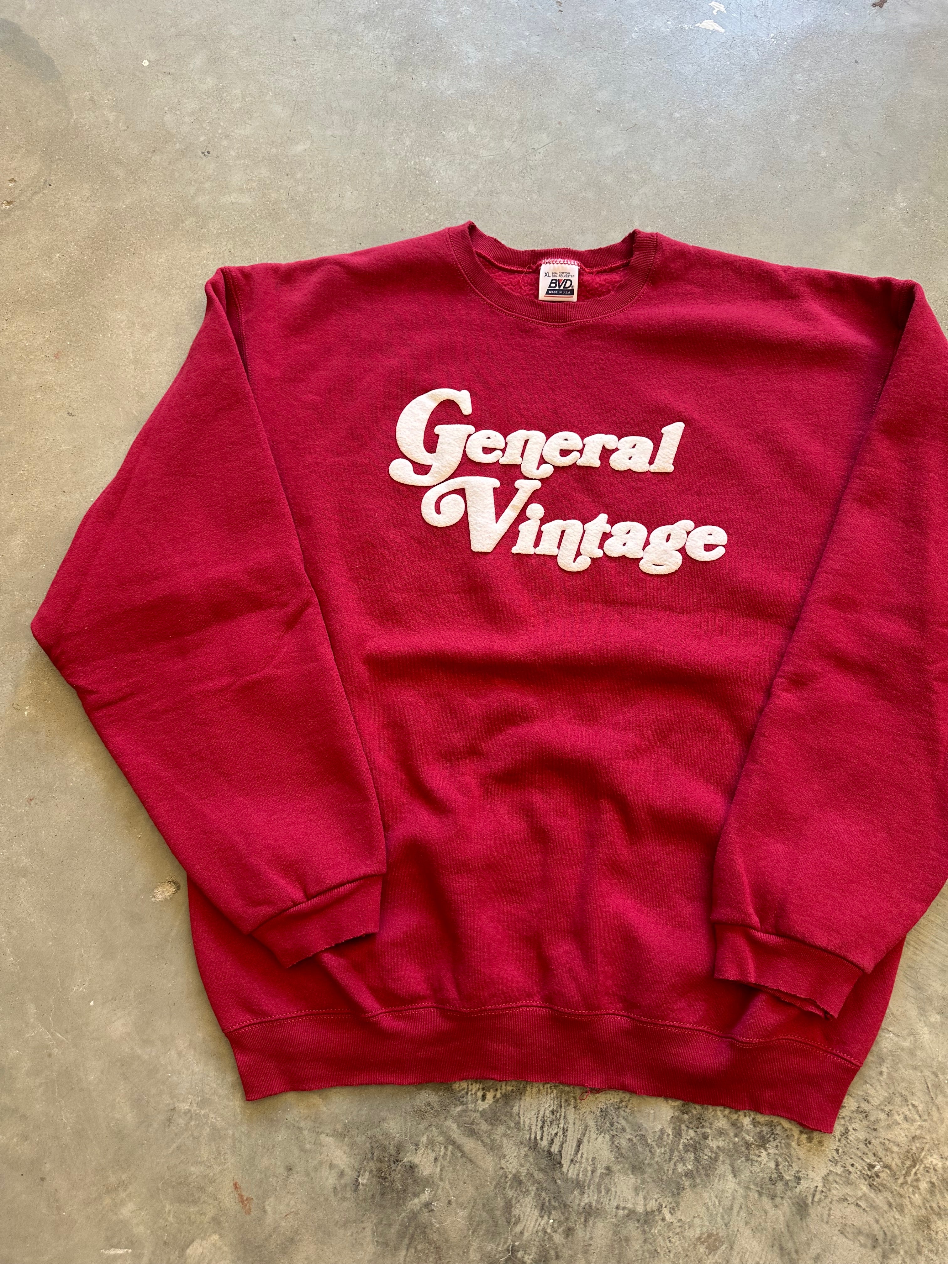 General Vintage Puff Print Crewneck (XL)