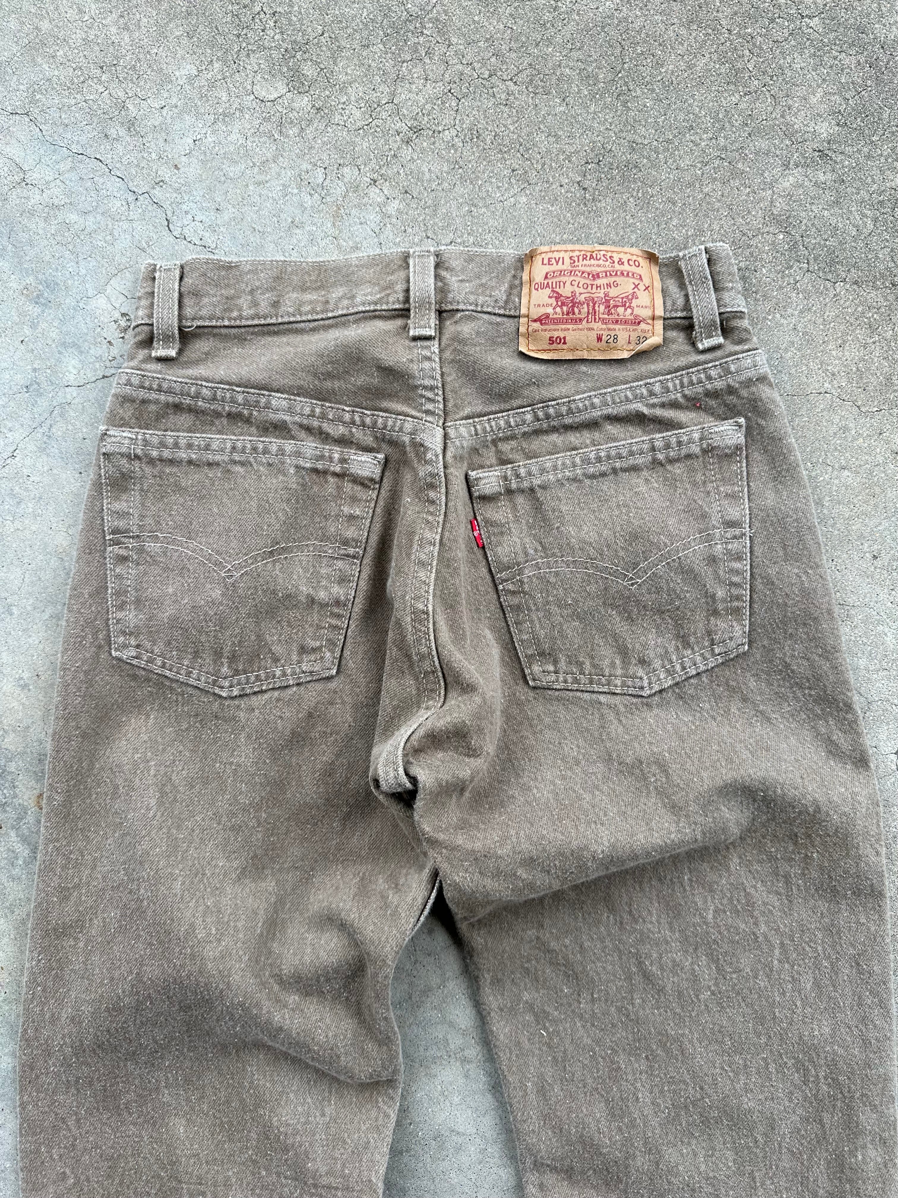 1990s Levi’s 501 Light Brown Jeans (26"x30.5")
