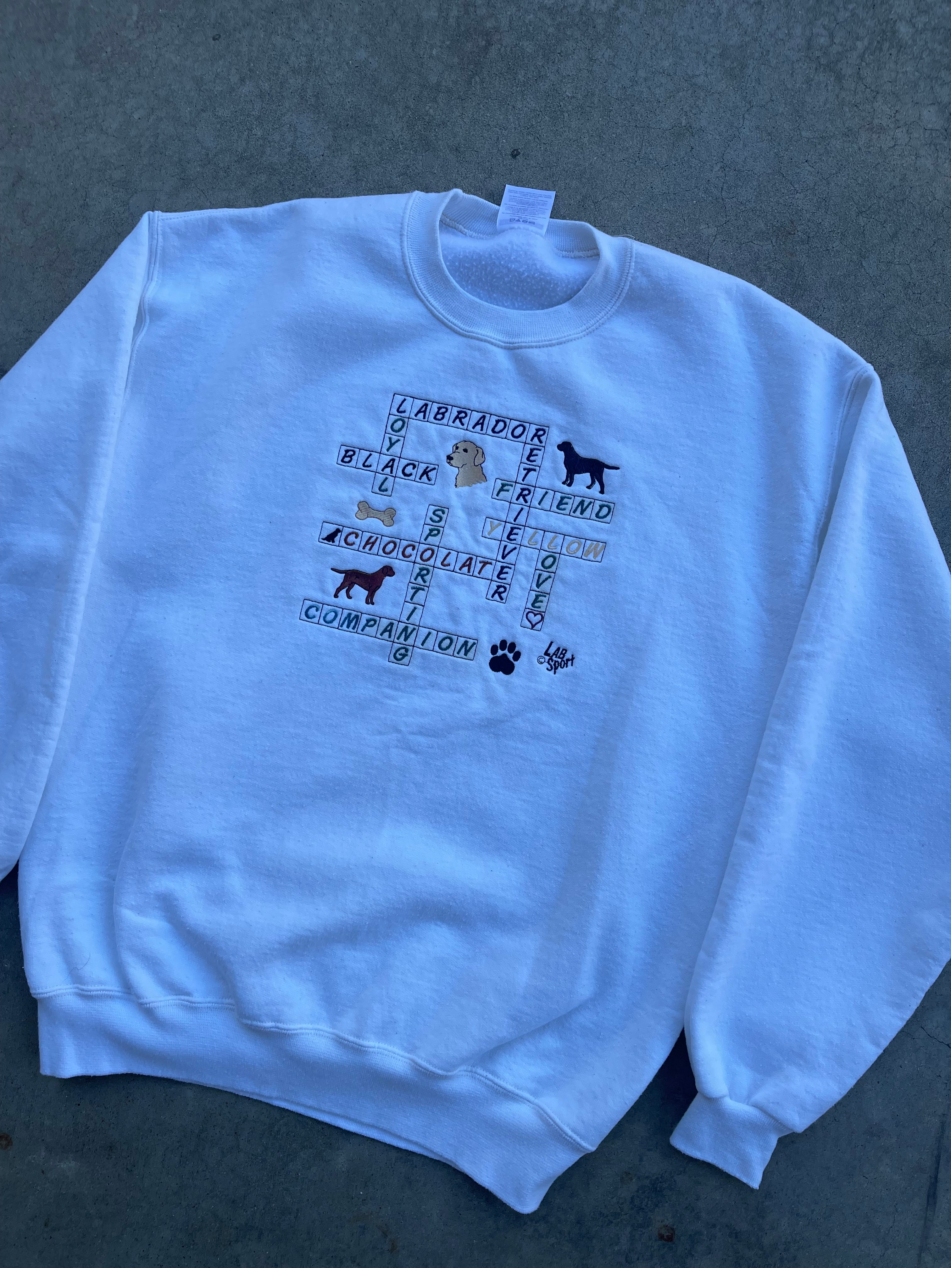 Vintage Labrador Crossword Crewneck (L)