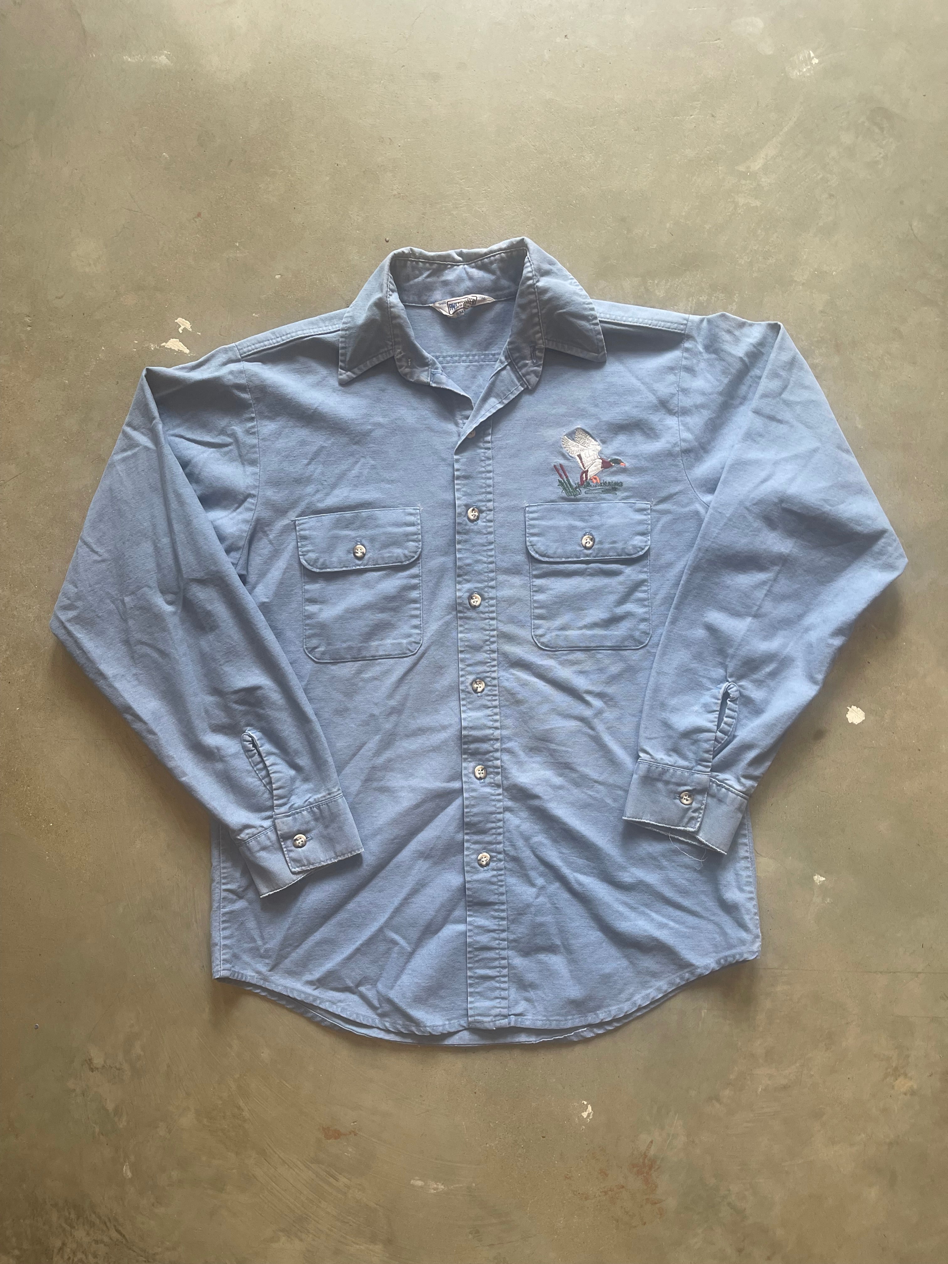 Vintage Mallard Duck Embroidered Chamois Shirt (M)