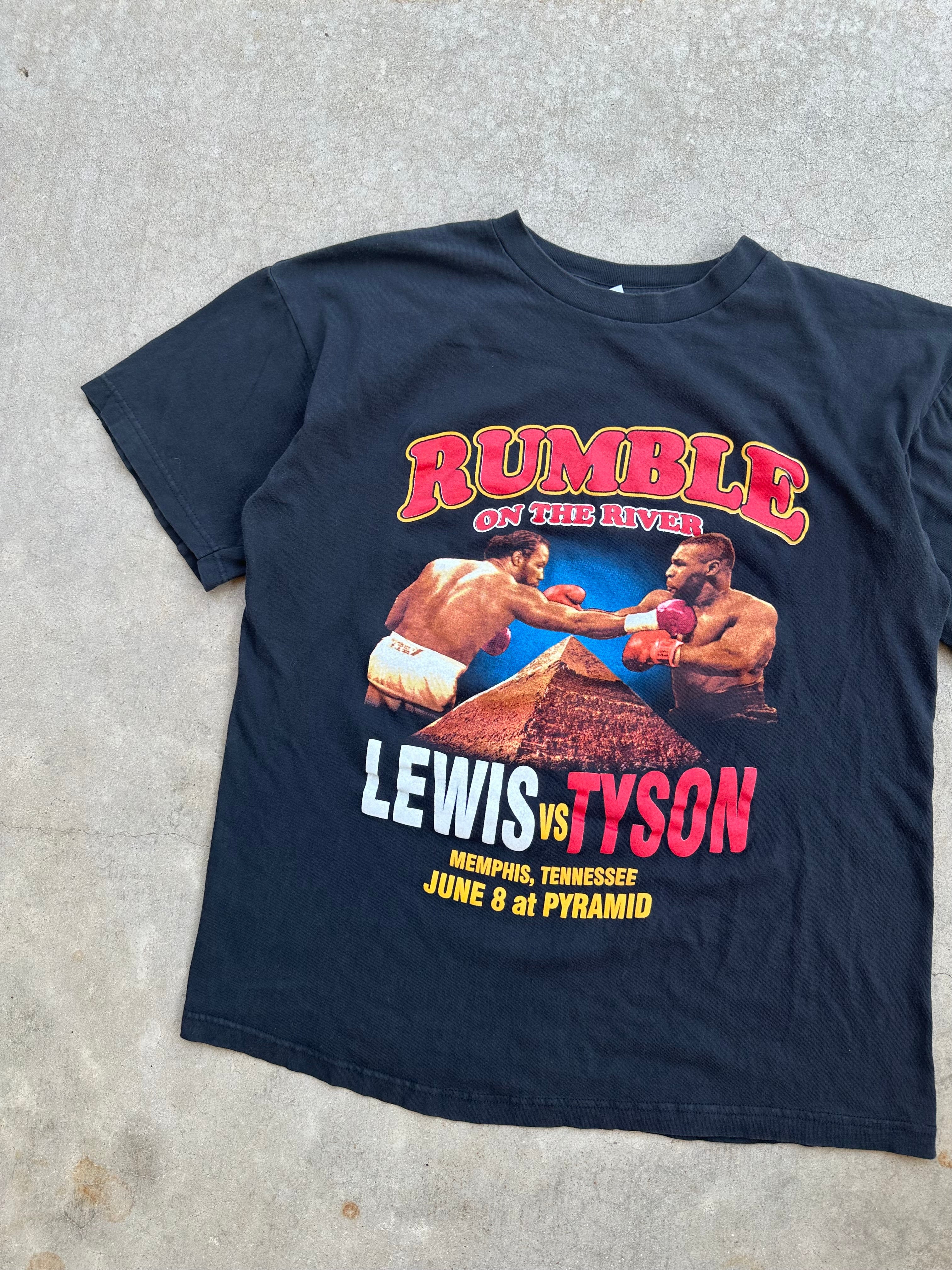 2002 Tyson Vs. Lewis Rumble on the River Boxing T-Shirt (M/L)