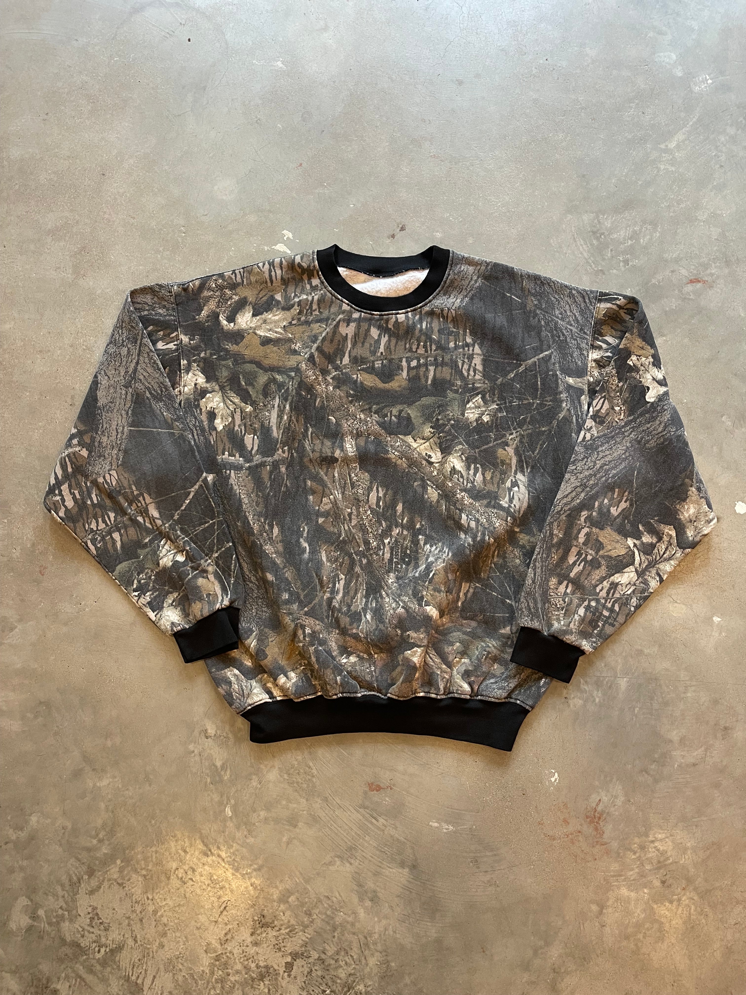 Vintage Mossy Oak Camo Cotton Crewneck (XL)