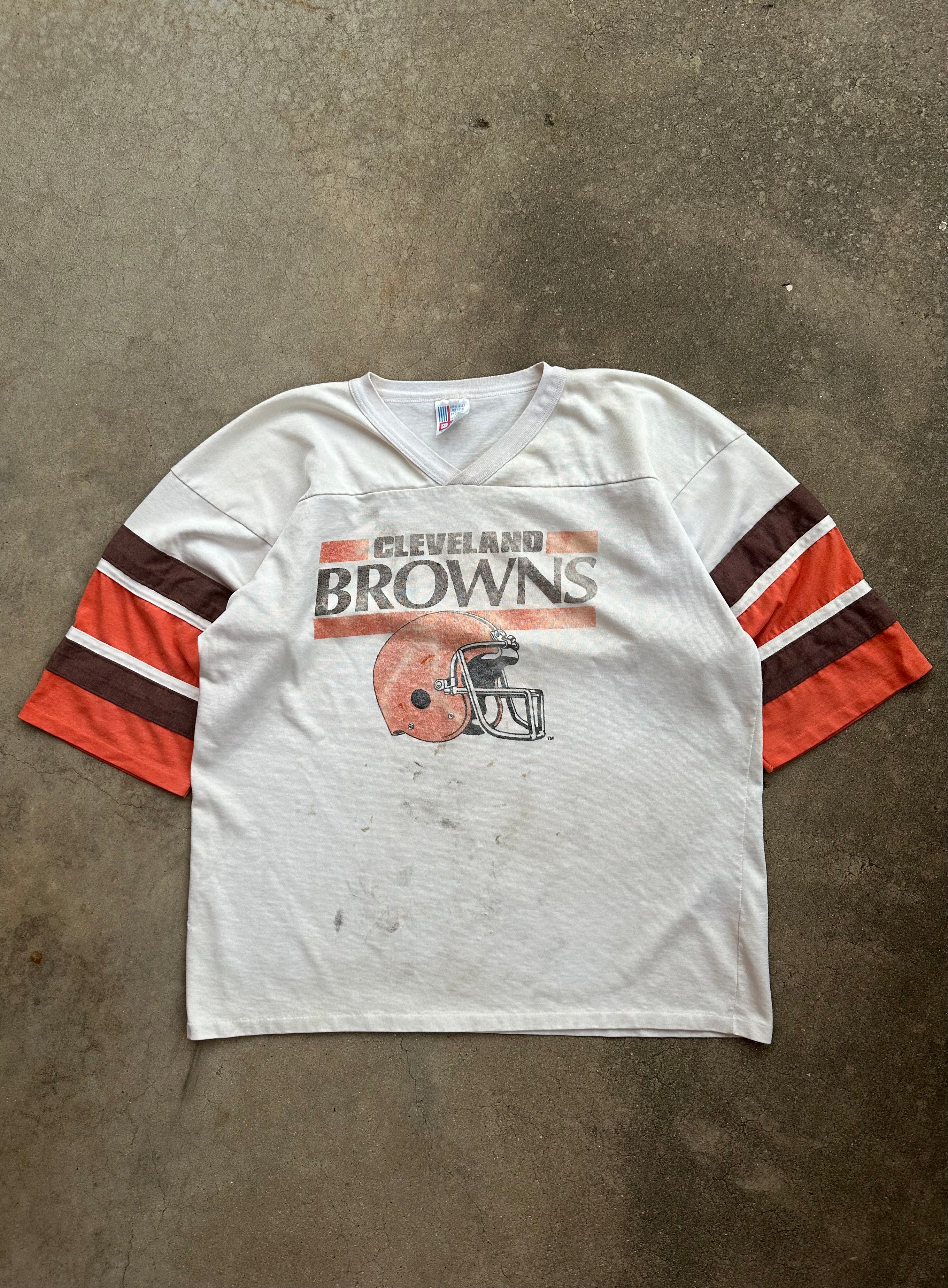 1980’s Thrashed Cleveland Browns 3/4 Sleeve Shirt (L)