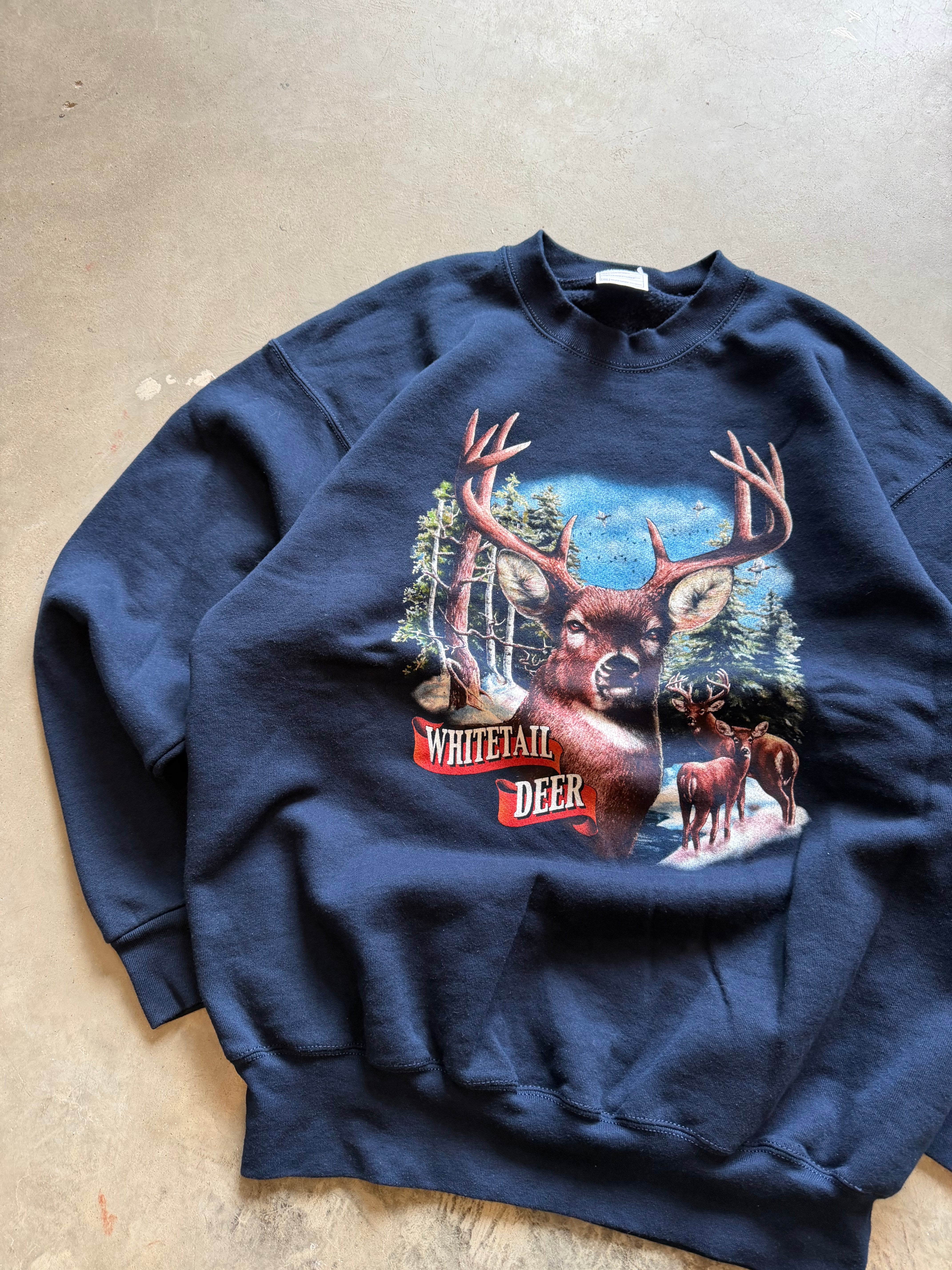 Vintage Whitetail Deer Crewneck (2XL)