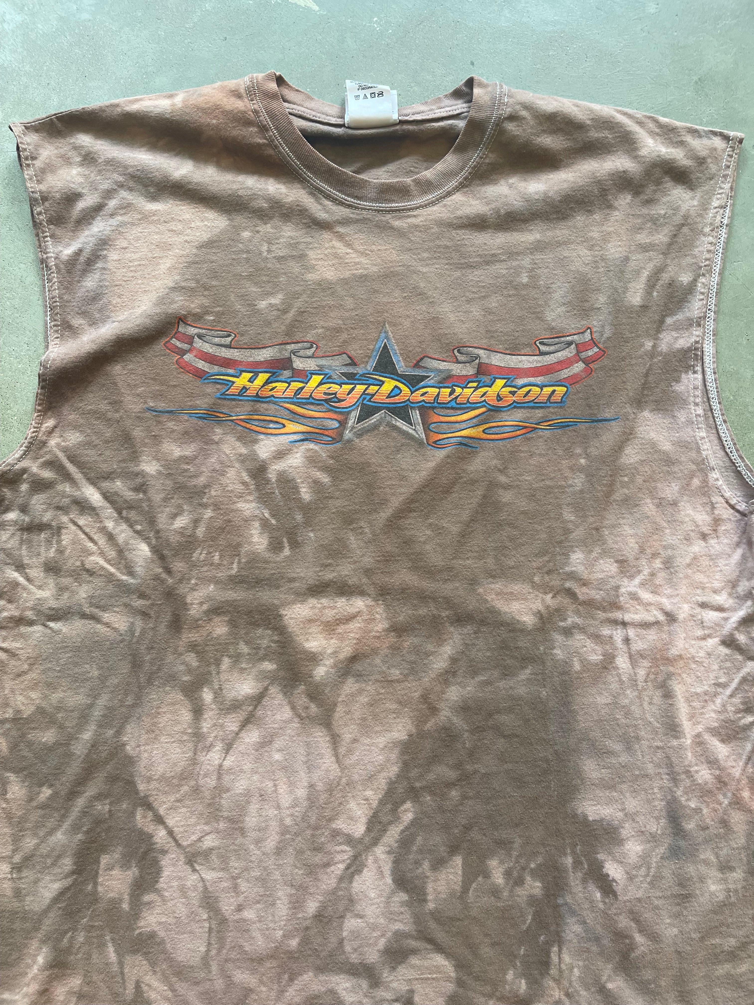 Vintage Overdyed Harley Davidson Oklahoma City Sleeveless Shirt (XL)