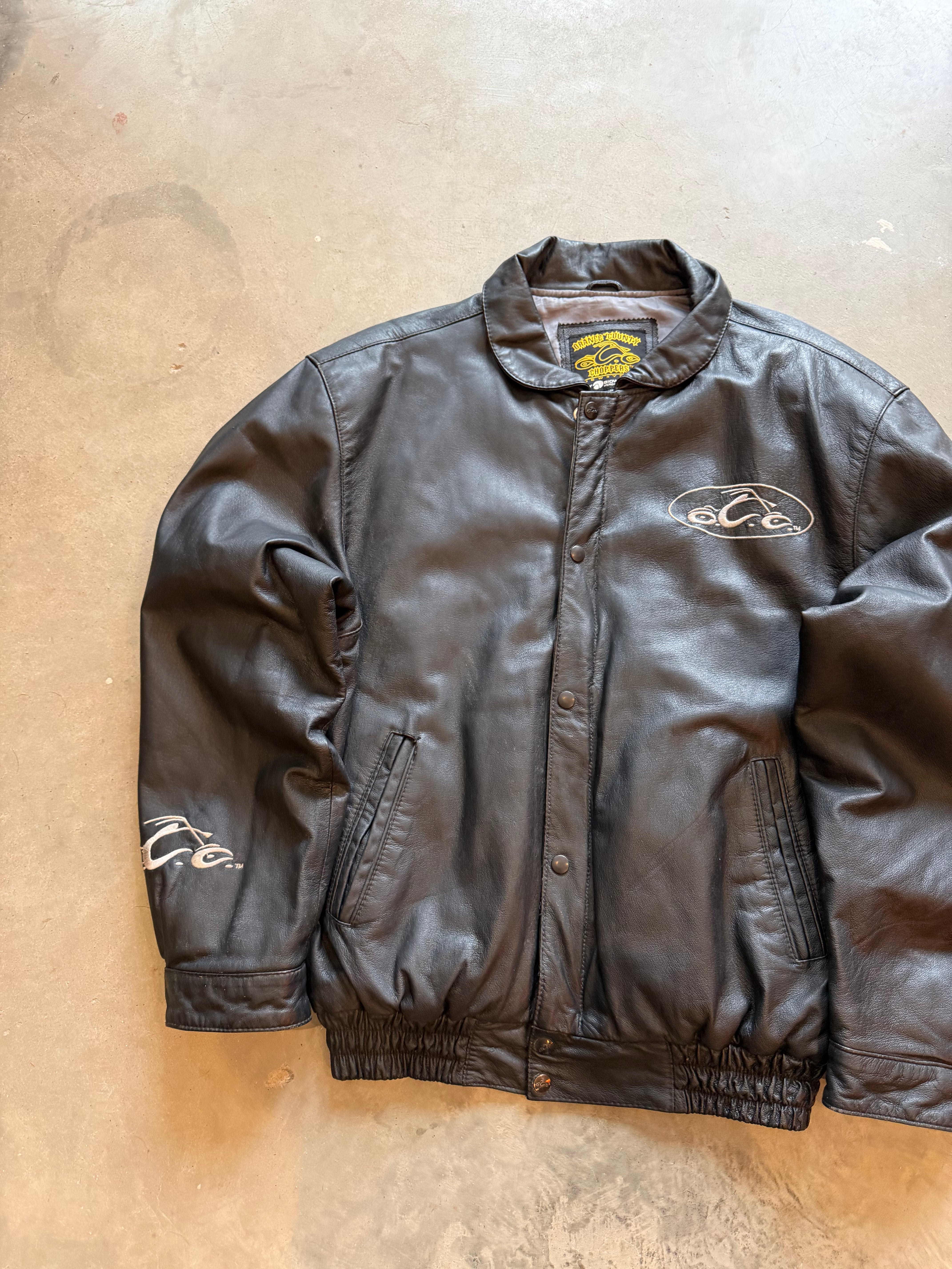 Y2K Orange County Choppers Leather Jacket (L)