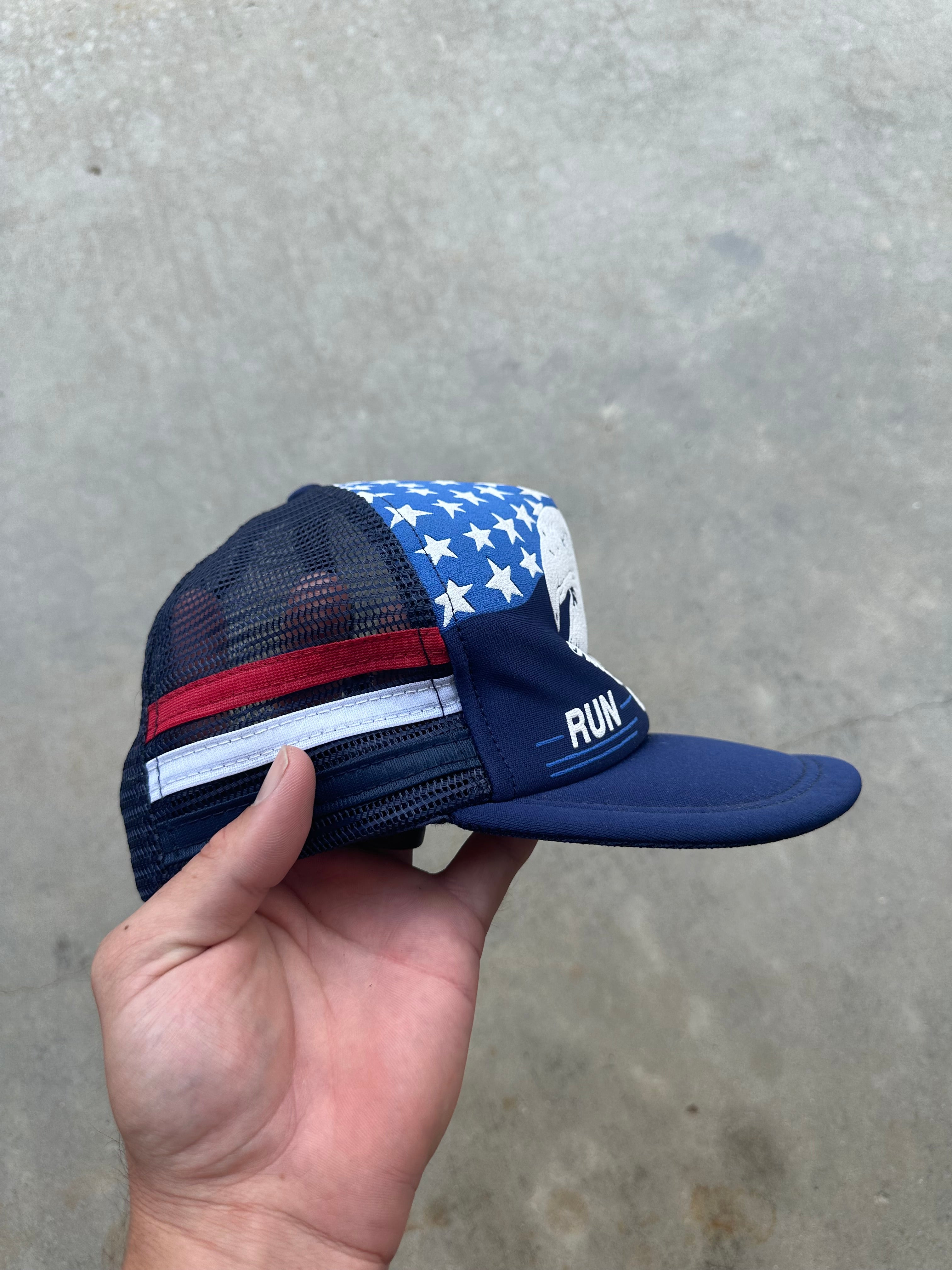 Vintage Eagle American Flag 3-Stripe Trucker Hat