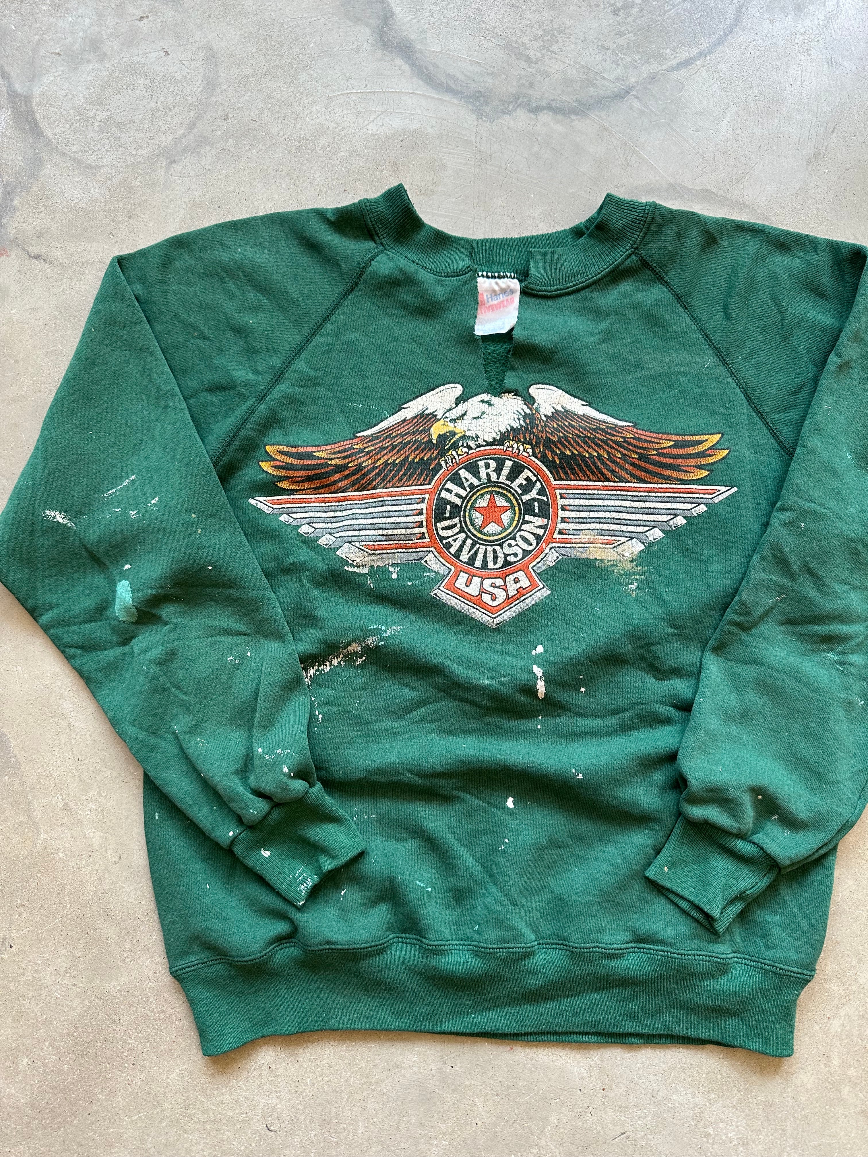 1990s Thrashed Harley Davidson Crewneck (S/M)