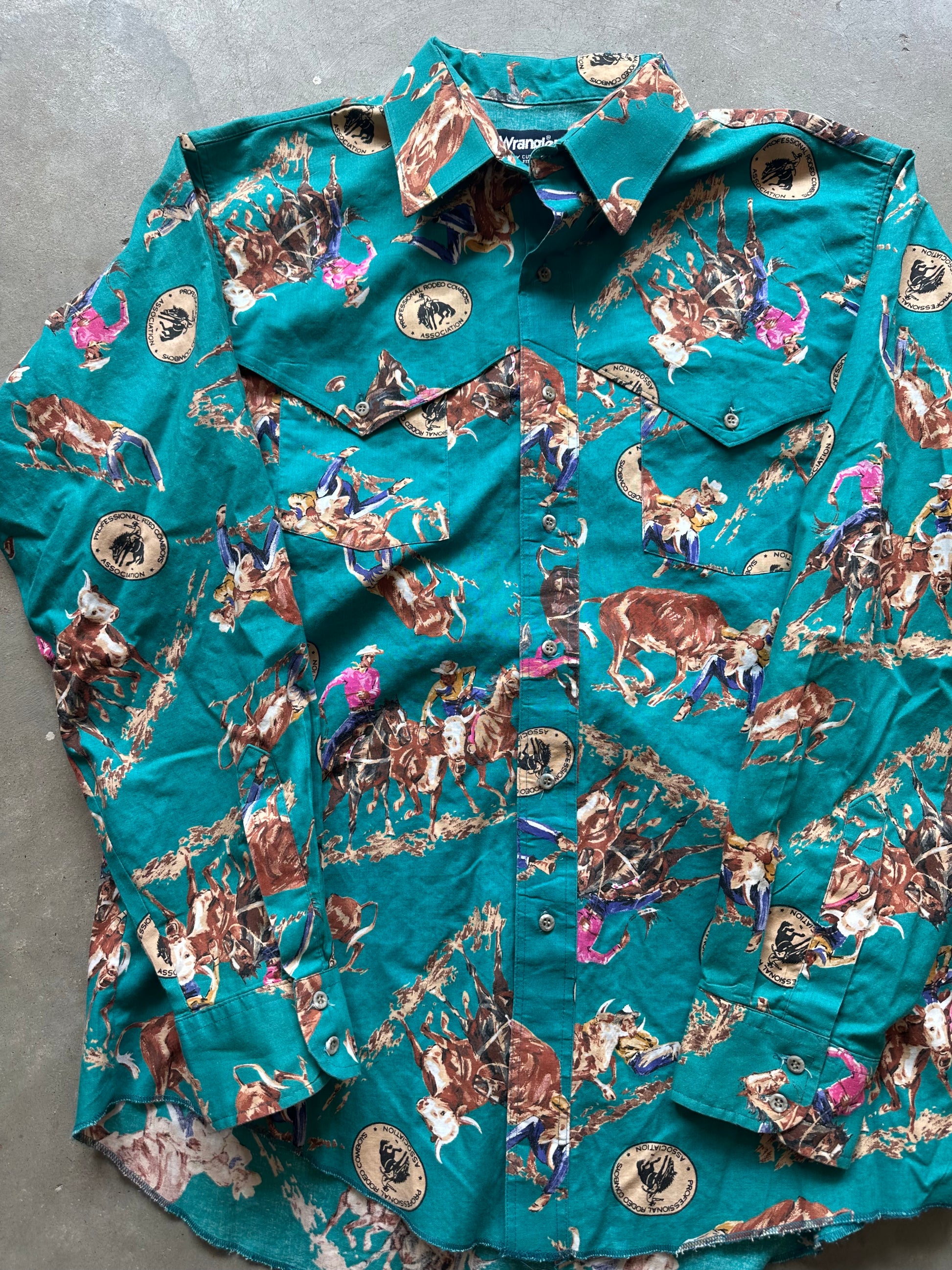 1990’s Wrangler Professional Rodeo Cowboys Association Button Up (M)