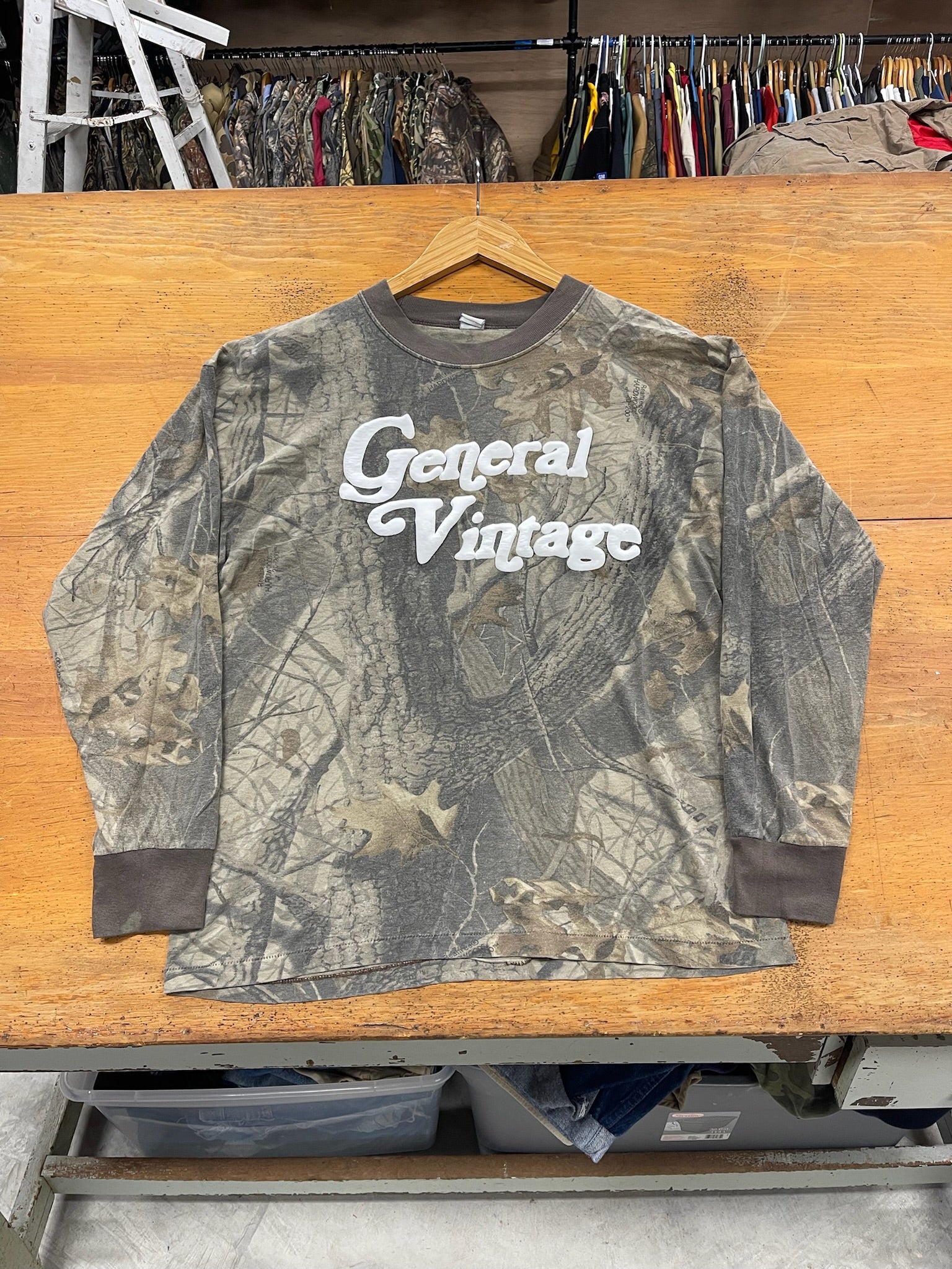 General Vintage Camo Puff Print Long Sleeve Shirt (M/L)