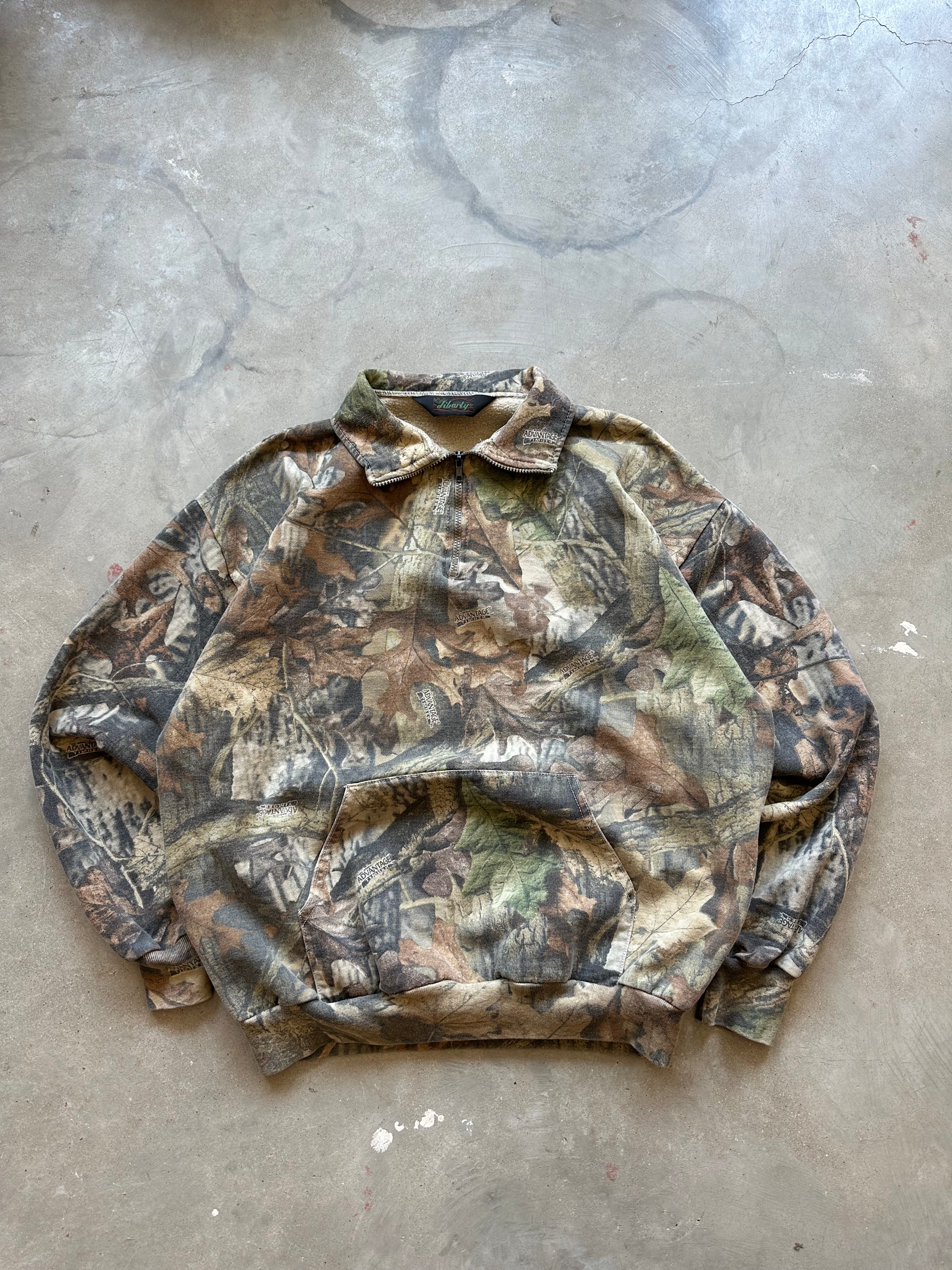1990s Realtree Advantage Camo Quarter Zip Crewneck (L/XL)