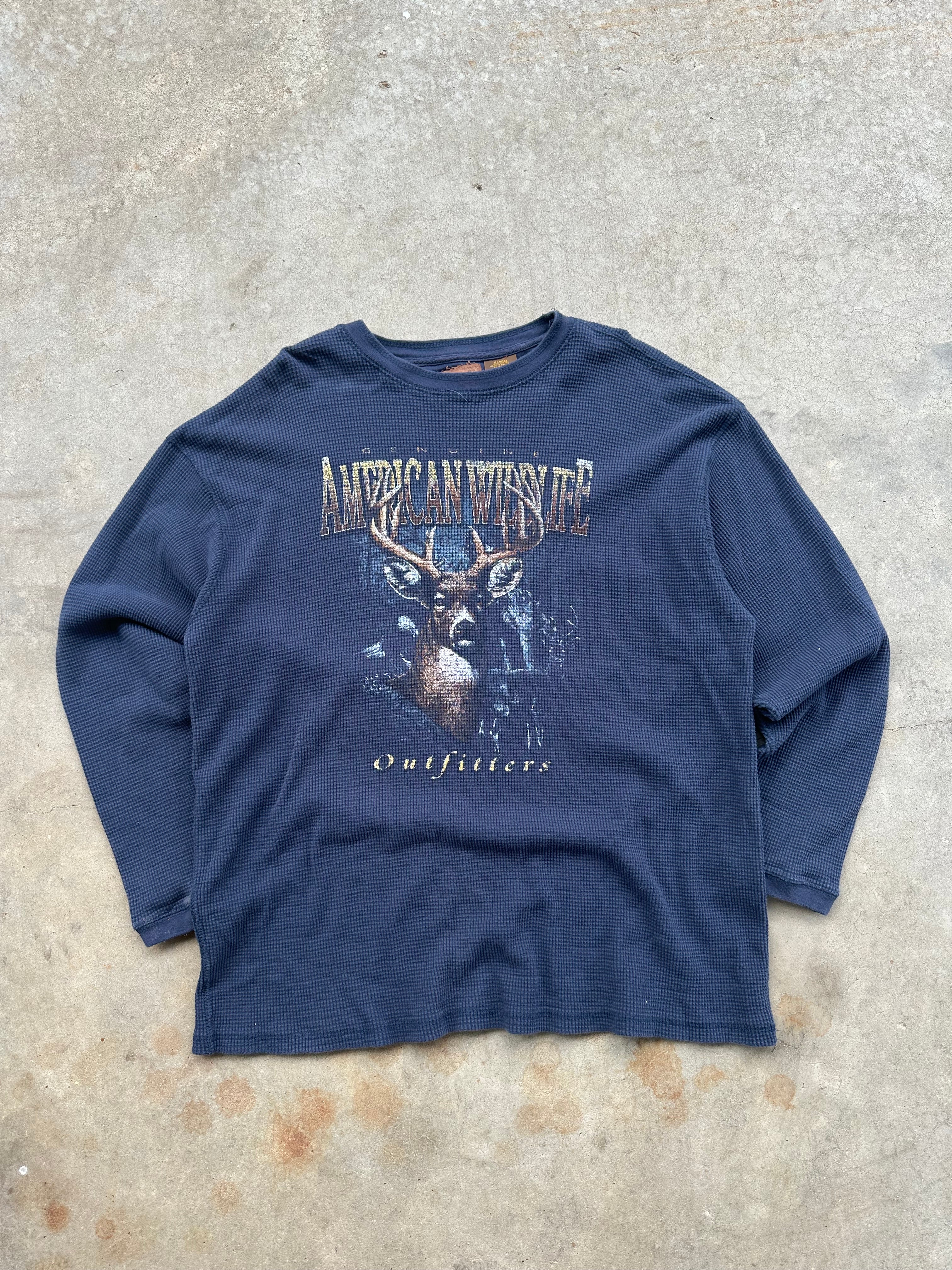 Y2K American Wildlife Thermal Shirt (L)