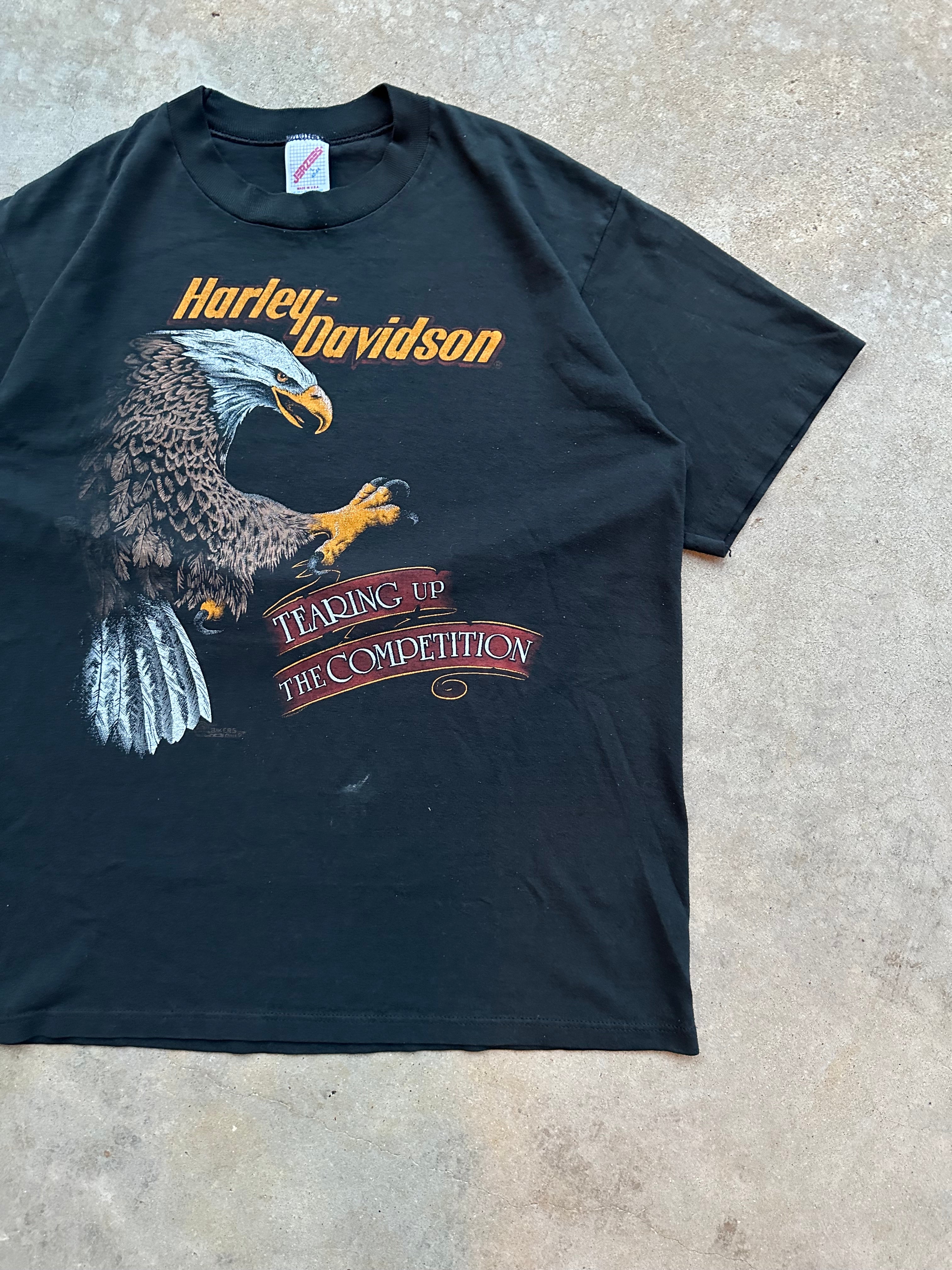 1980s Harley Davidson Tearing Up The Competition T-Shirt (M/L)