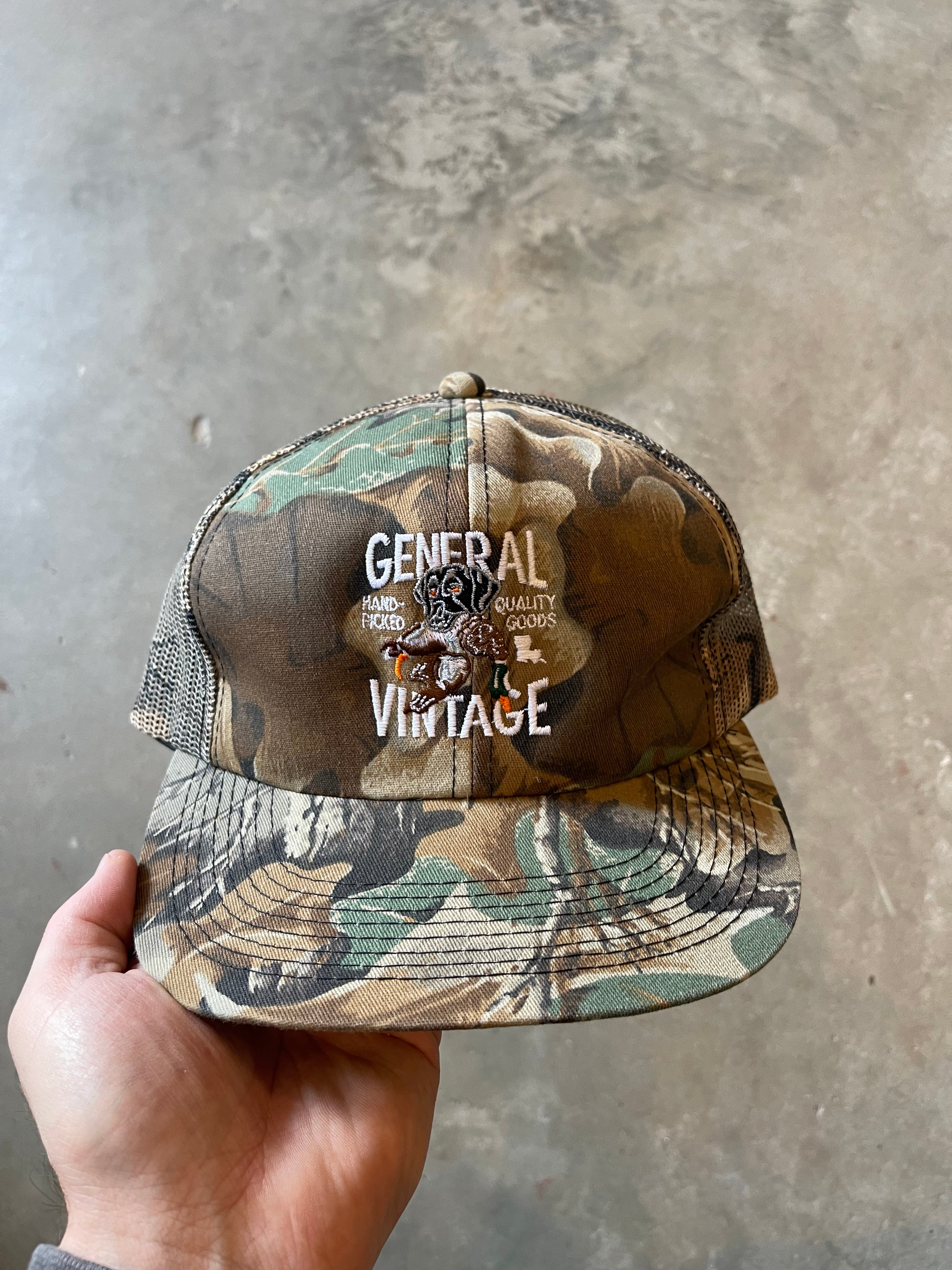 General Vintage Duck Dog Logo Camo Hat