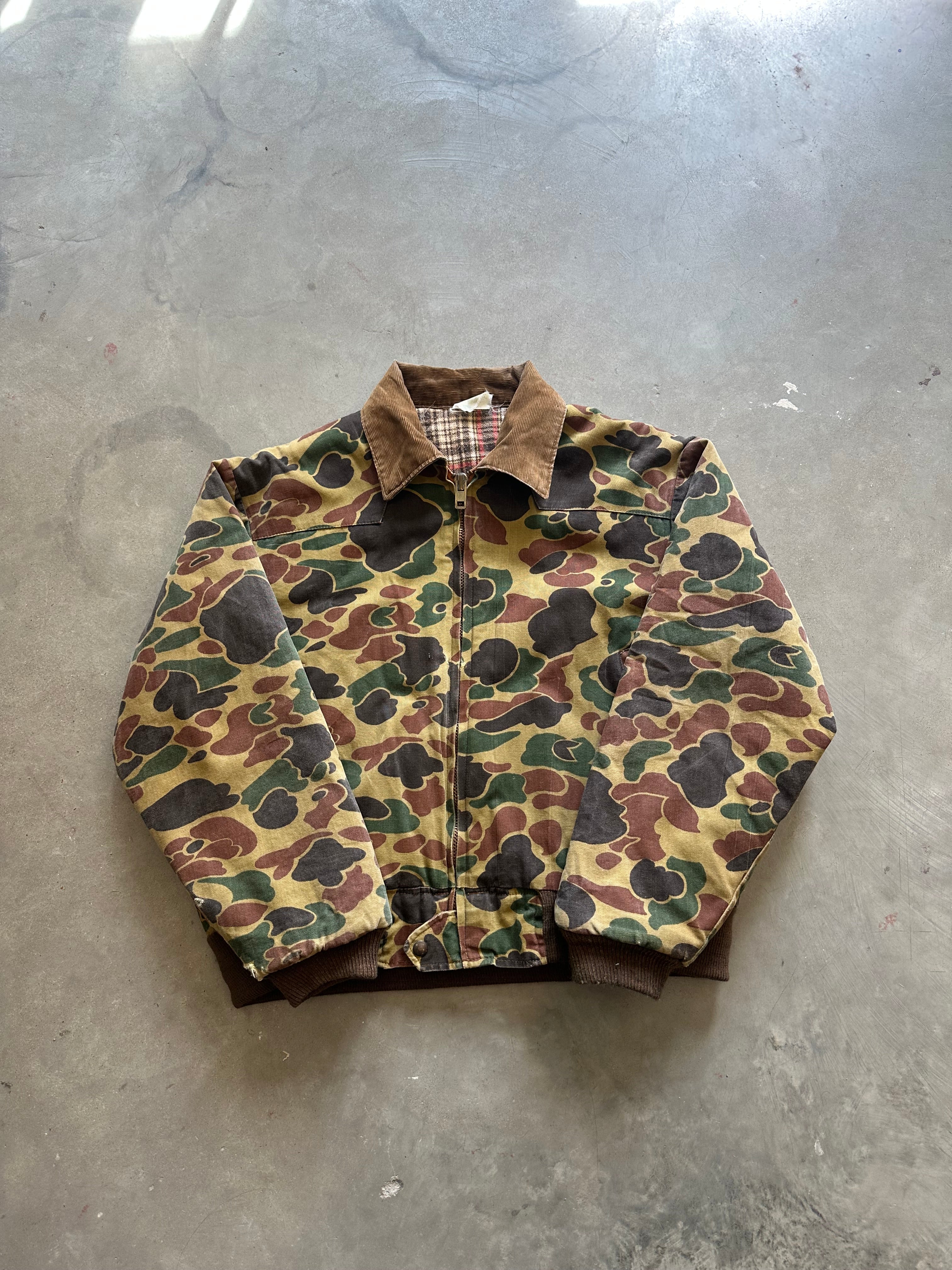 Vintage Duck Camo Flannel Lined Work Jacket (L)