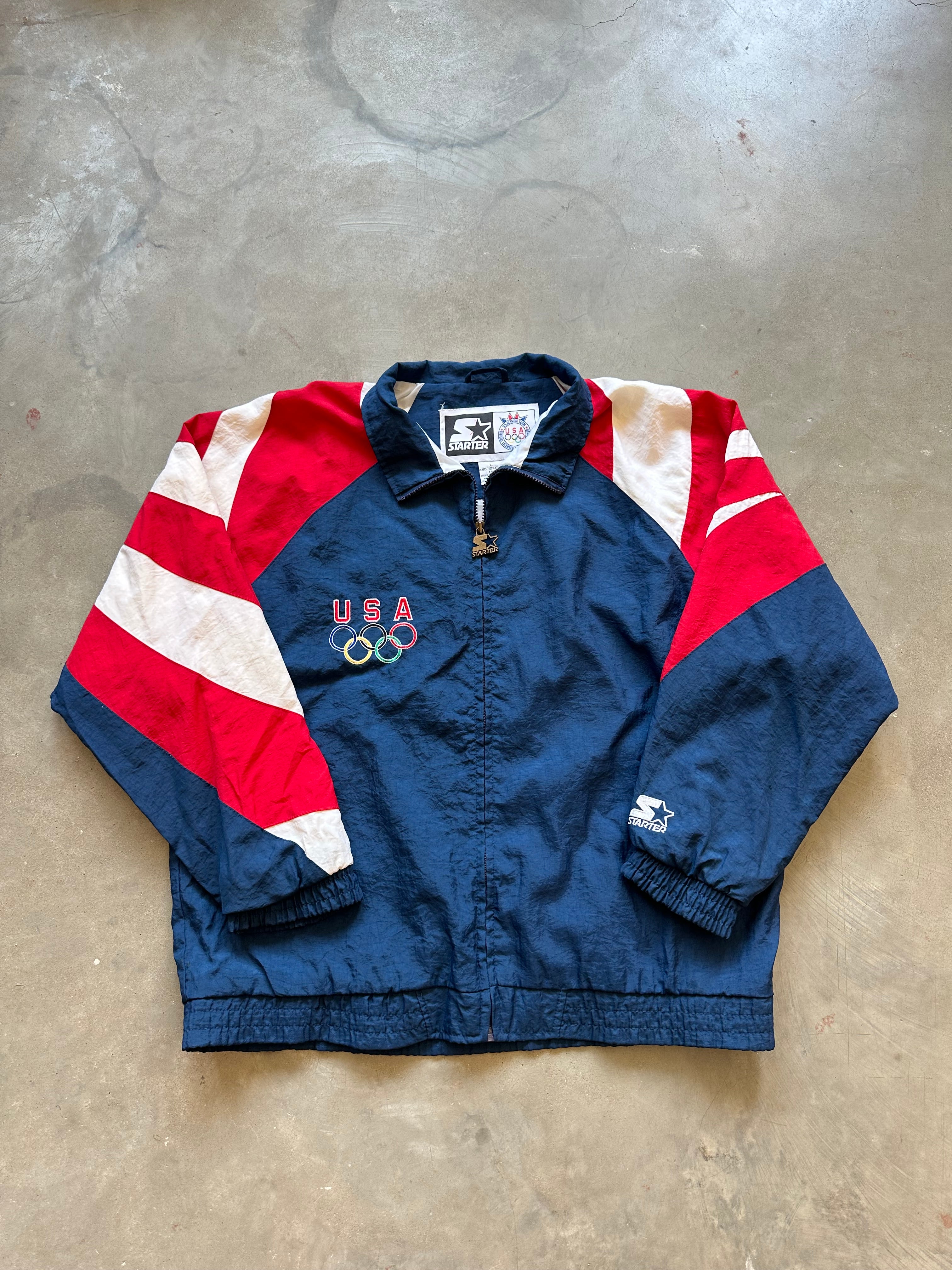 1990s USA Olympic Eagle Starter Jacket (L)