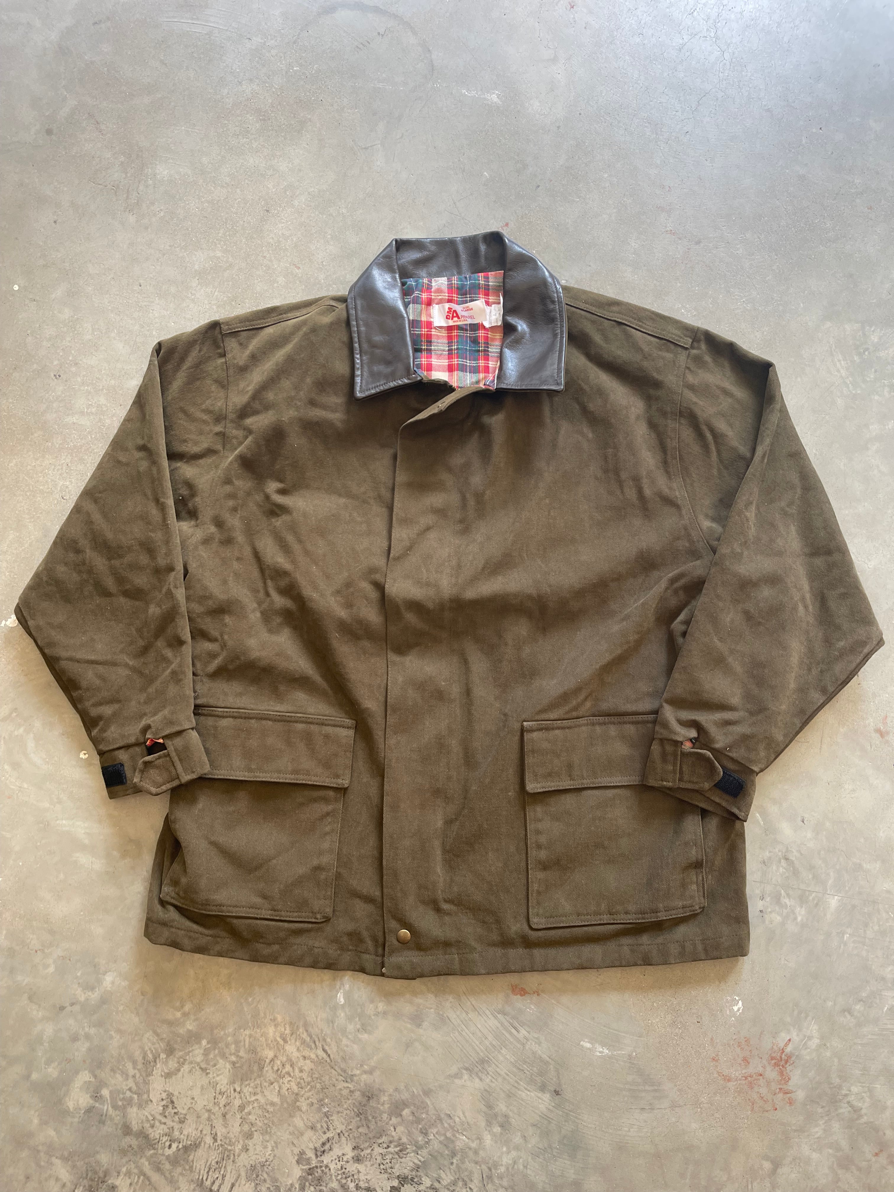 Vintage Leather Collar Barn Coat (XL)