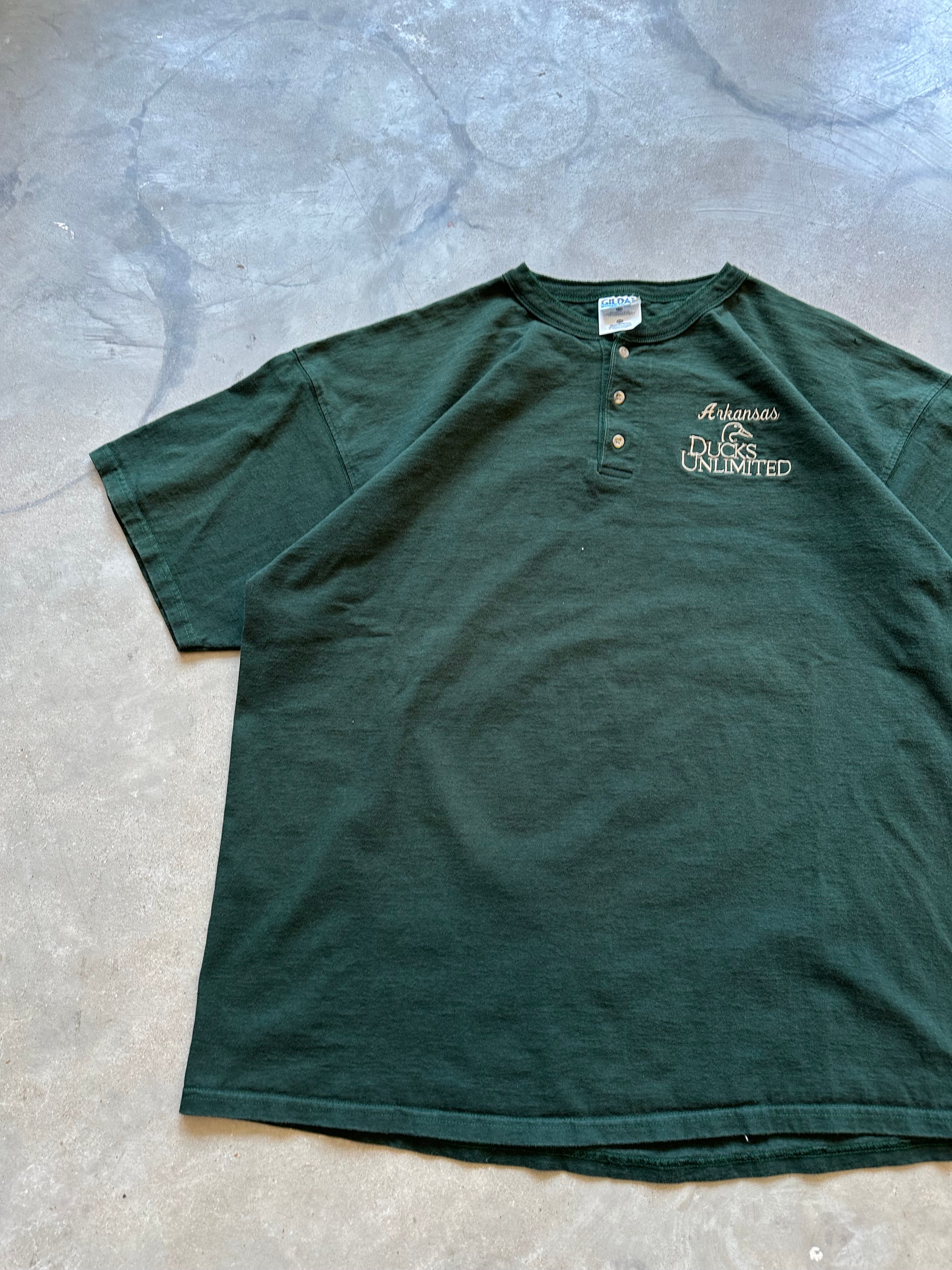 1990s Arkansas Ducks Unlimited Henley T-Shirt (XXL)
