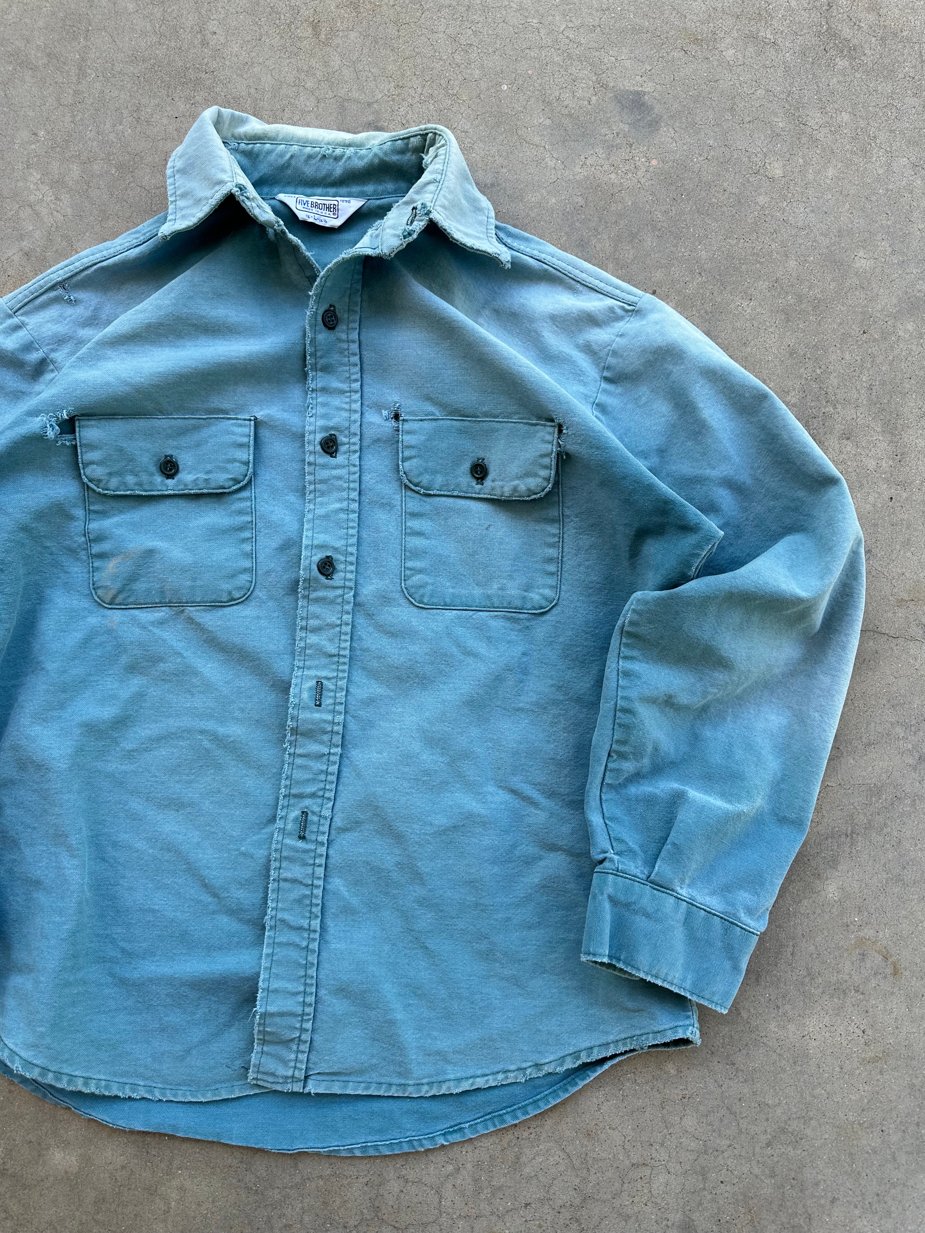 1990s Thrashed/Faded Fiver Brother Chamois Button Up (M/L)