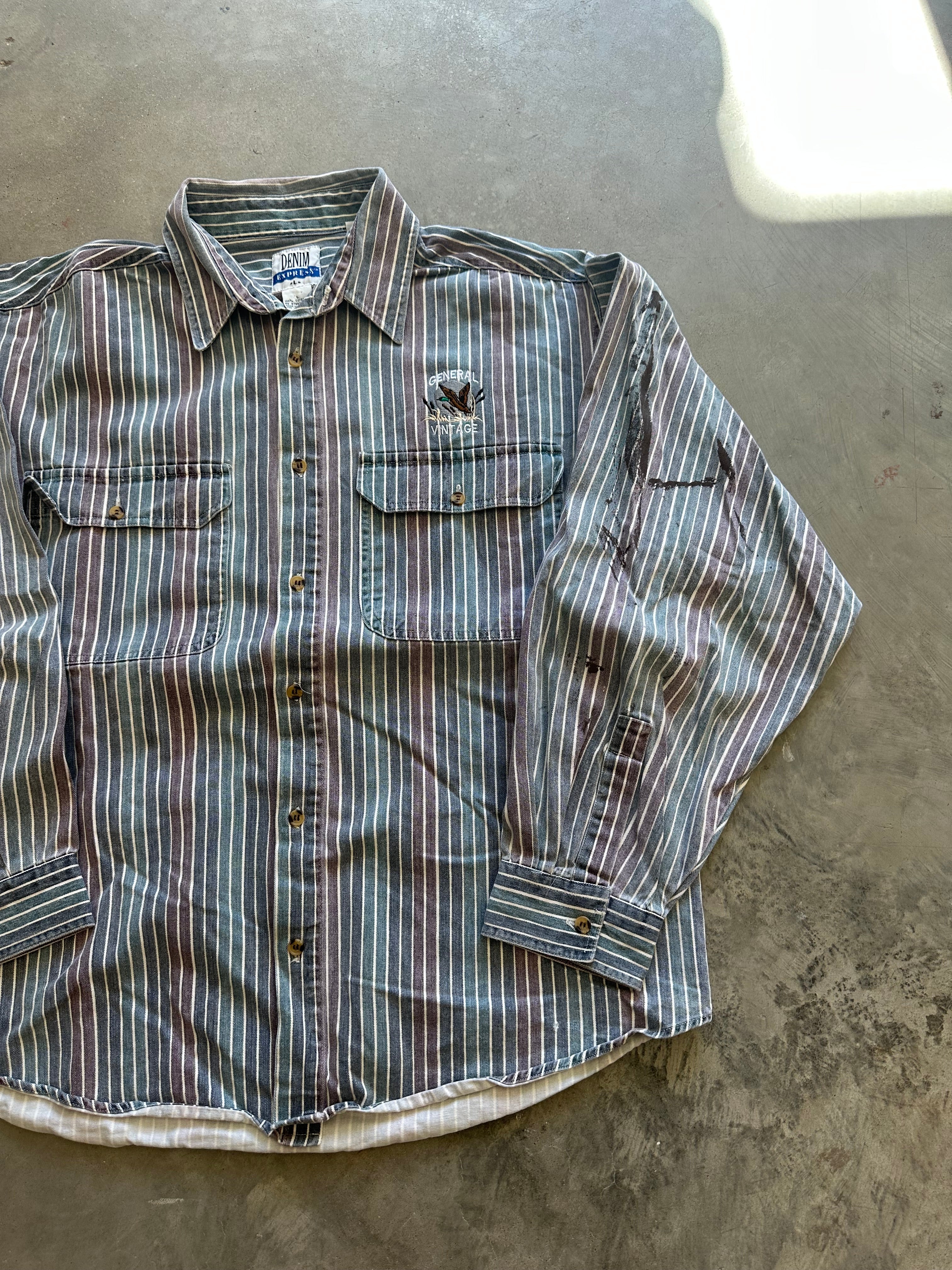 General Vintage Duck Logo Button-Up Shirt (L)