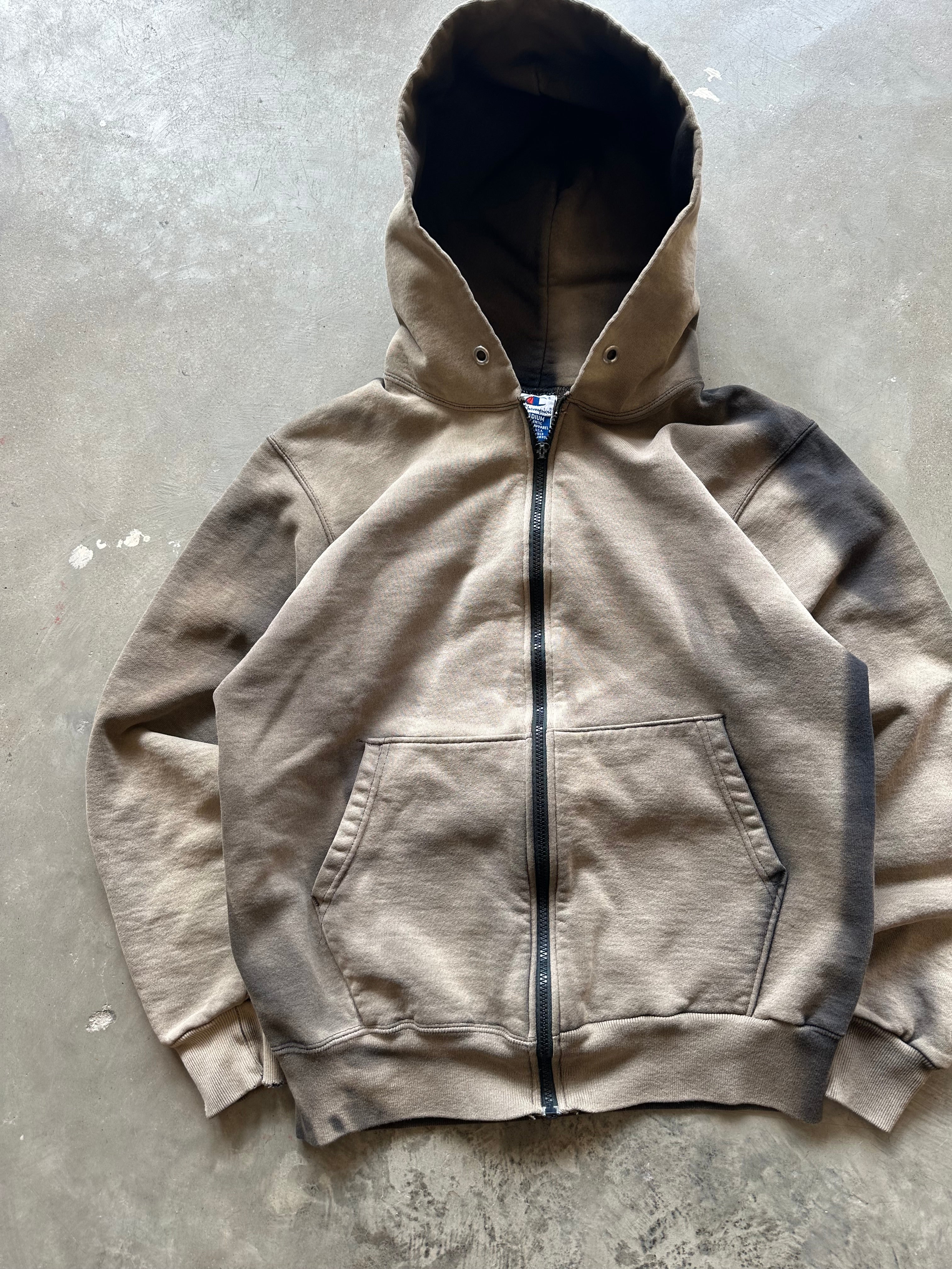 Vintage Champion Sunfaded Zip-Up Hoodie (S/M)