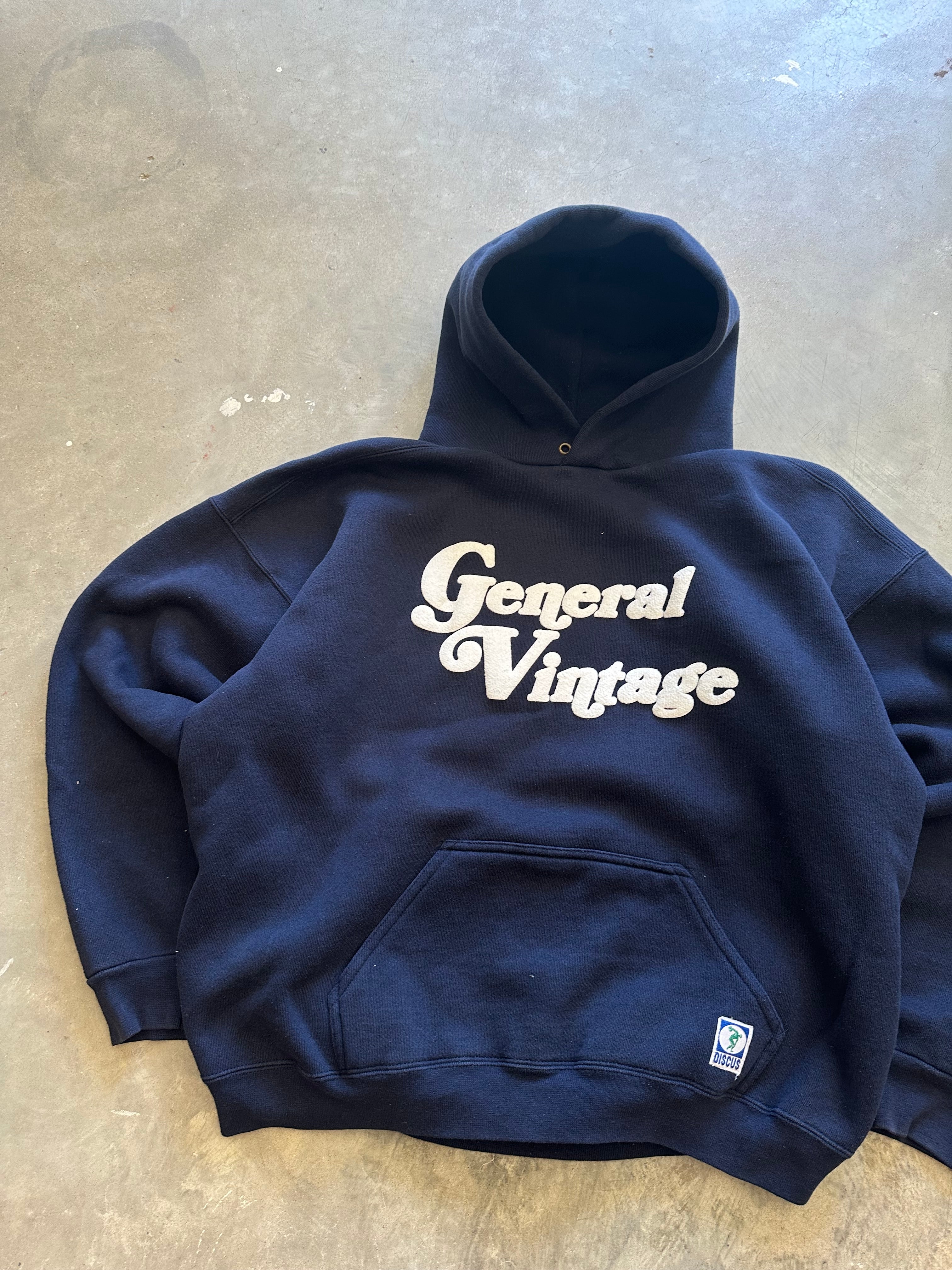 General Vintage Puff Print Hoodie (L)