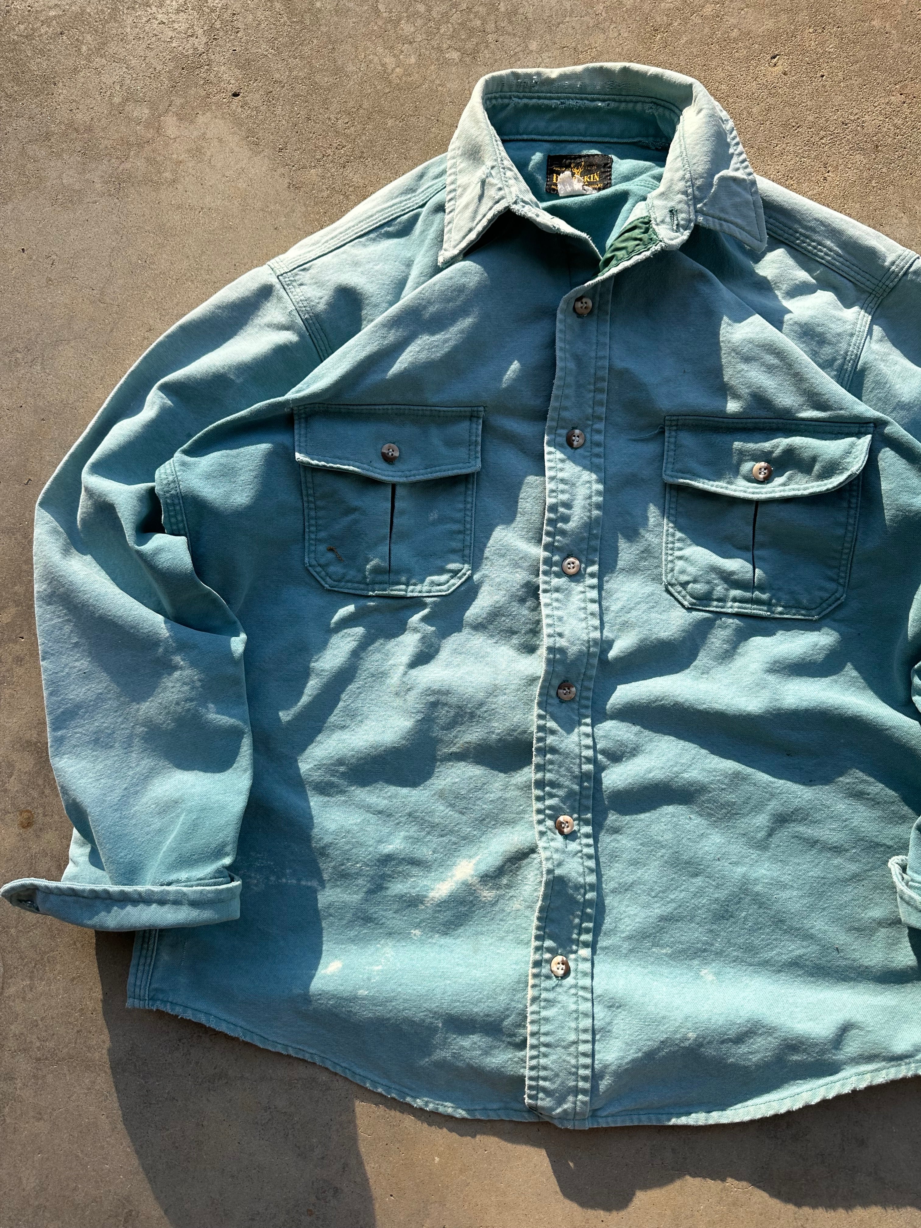 1990s Sunfaded Deerskin Chamois Button Up (L)