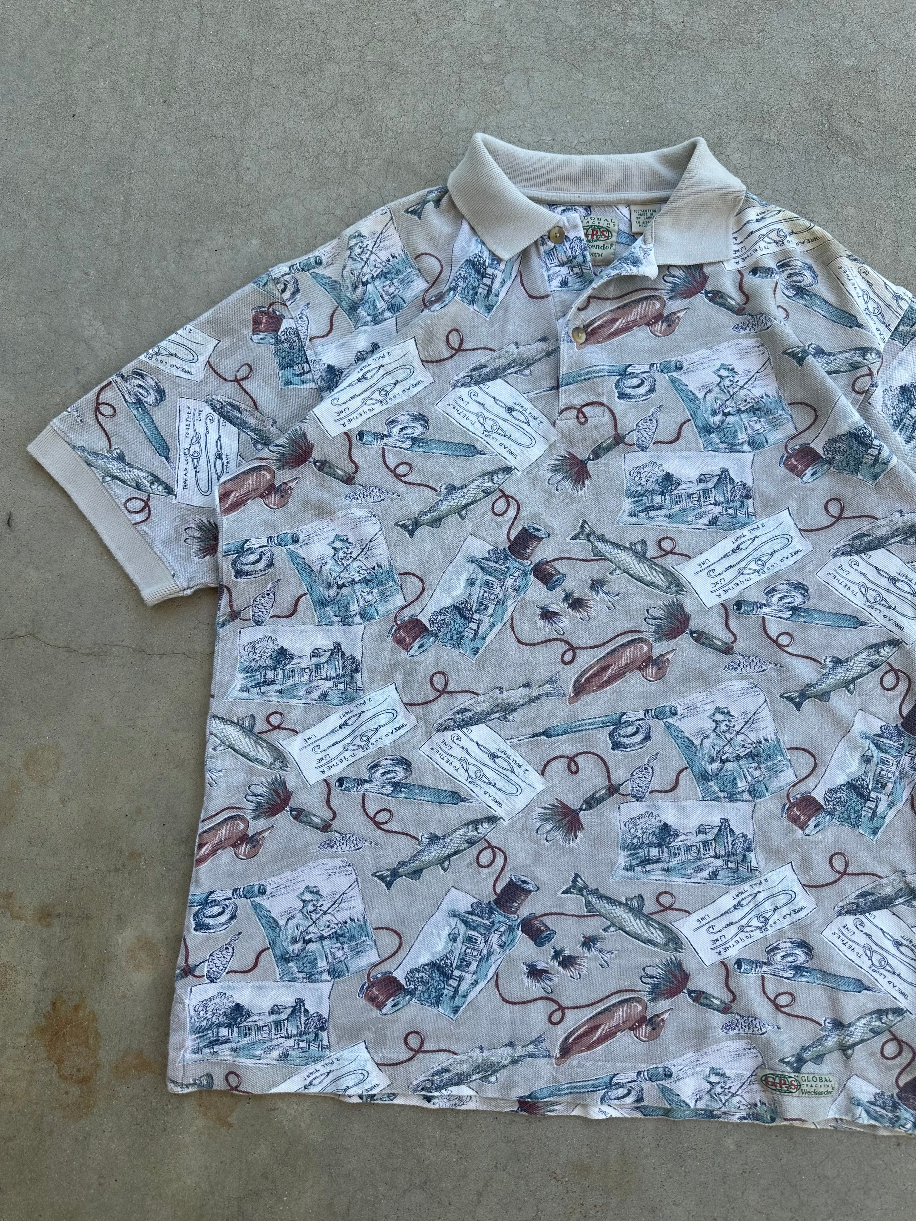 Vintage Fishing Polo Shirt (L)