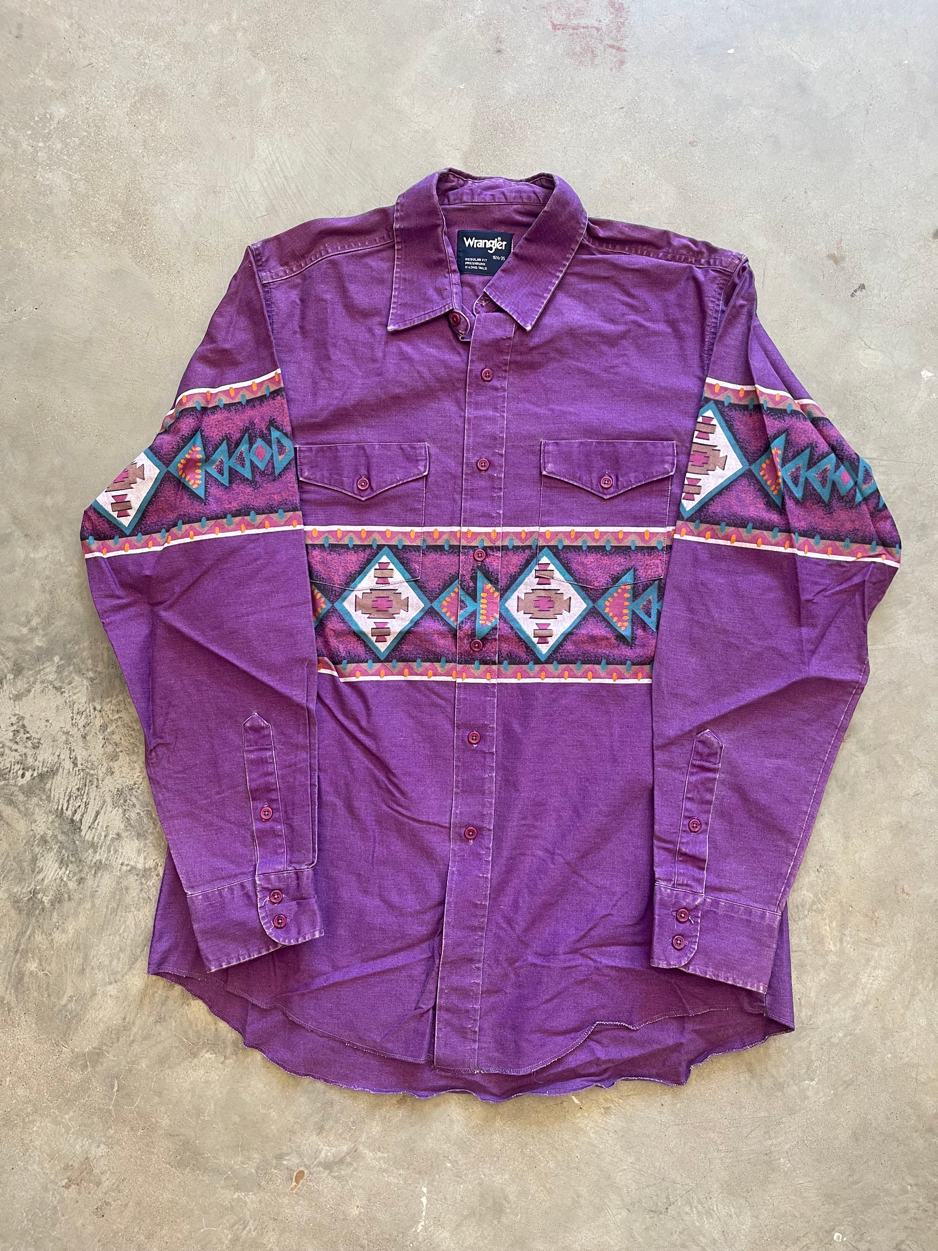 Vintage Wrangler Brush Popper Shirt (L)