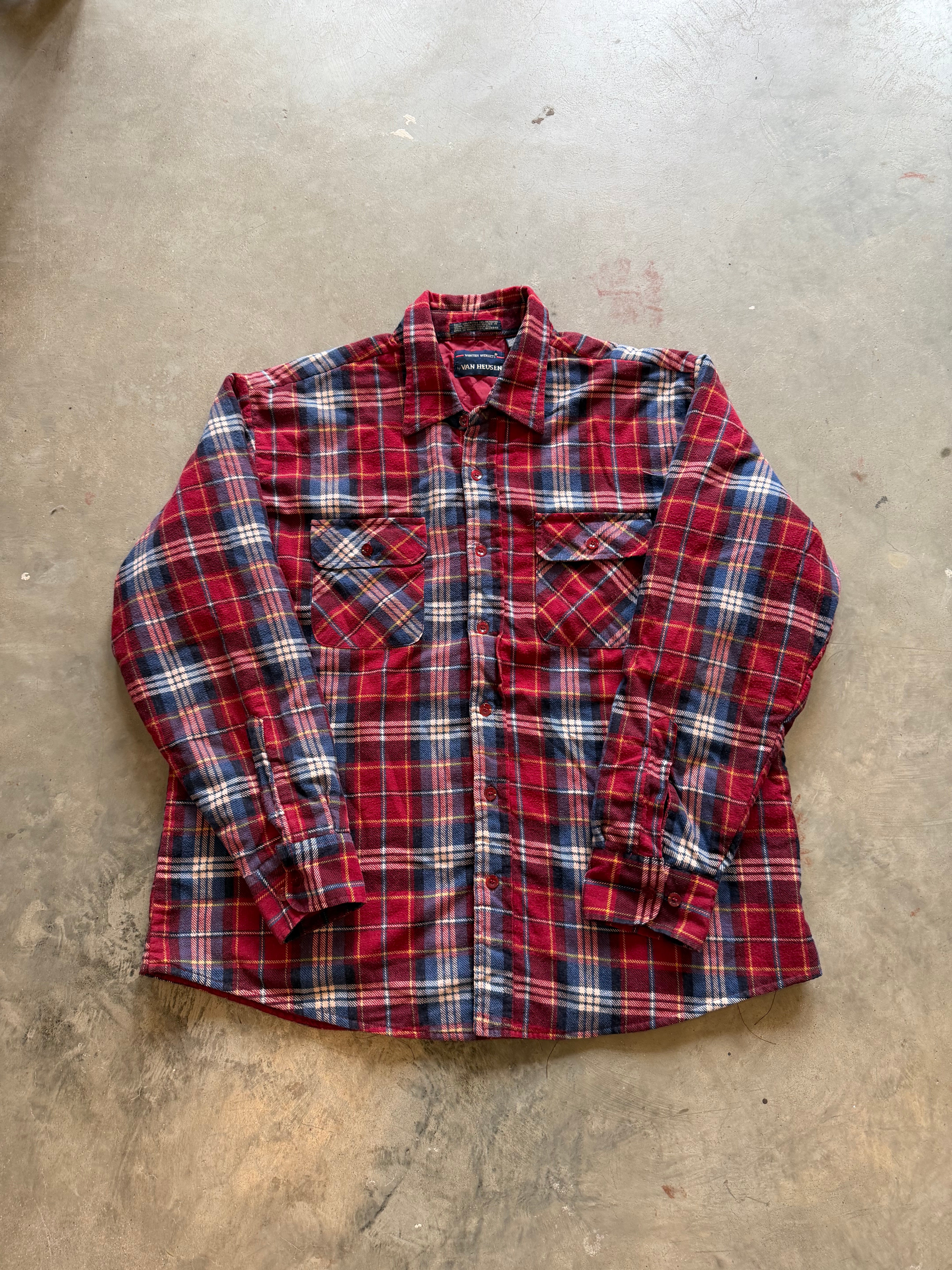 Vintage Van Heusen Insulation Flannel Shirt (L)