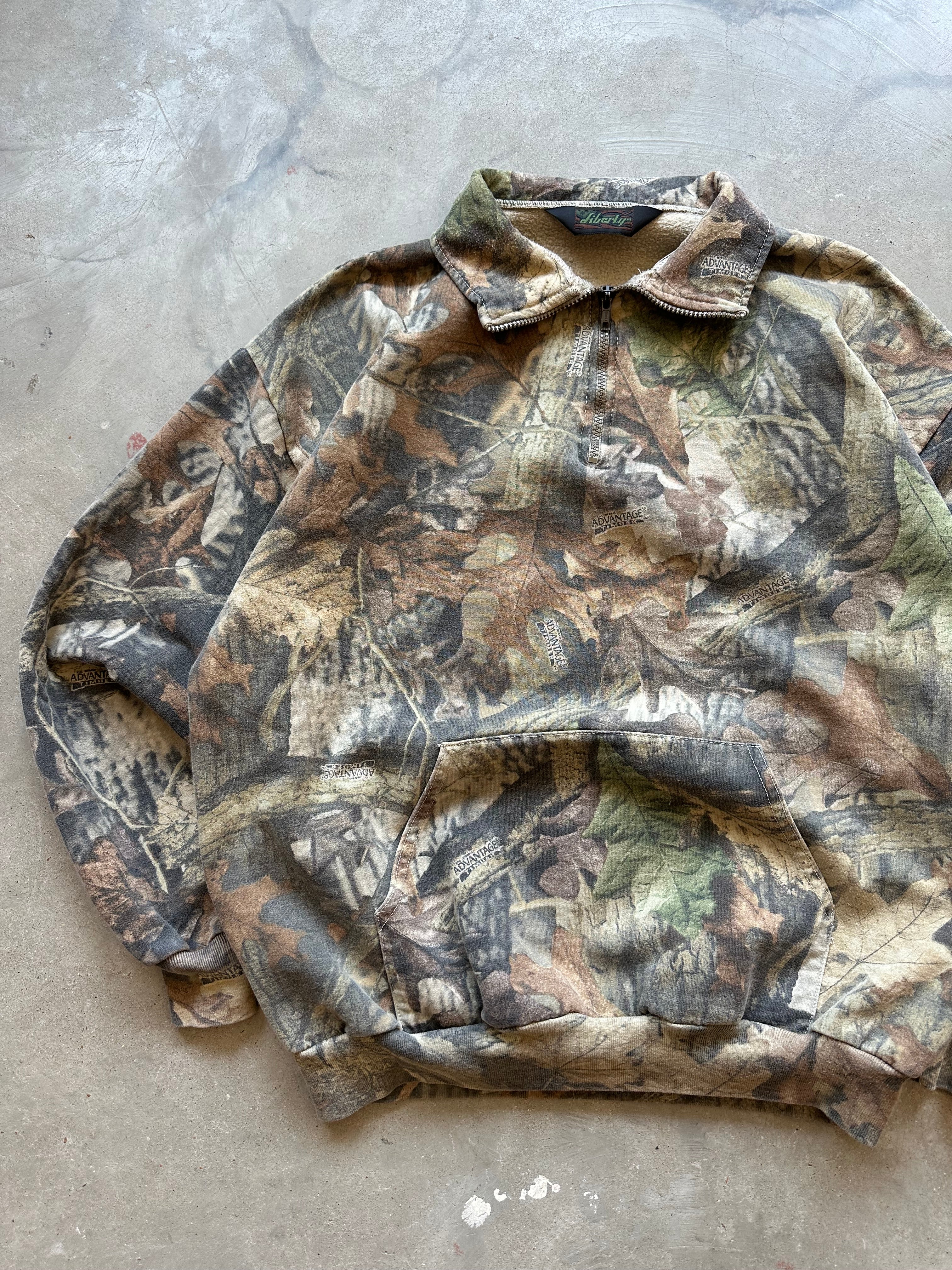 1990s Realtree Advantage Camo Quarter Zip Crewneck (L/XL)