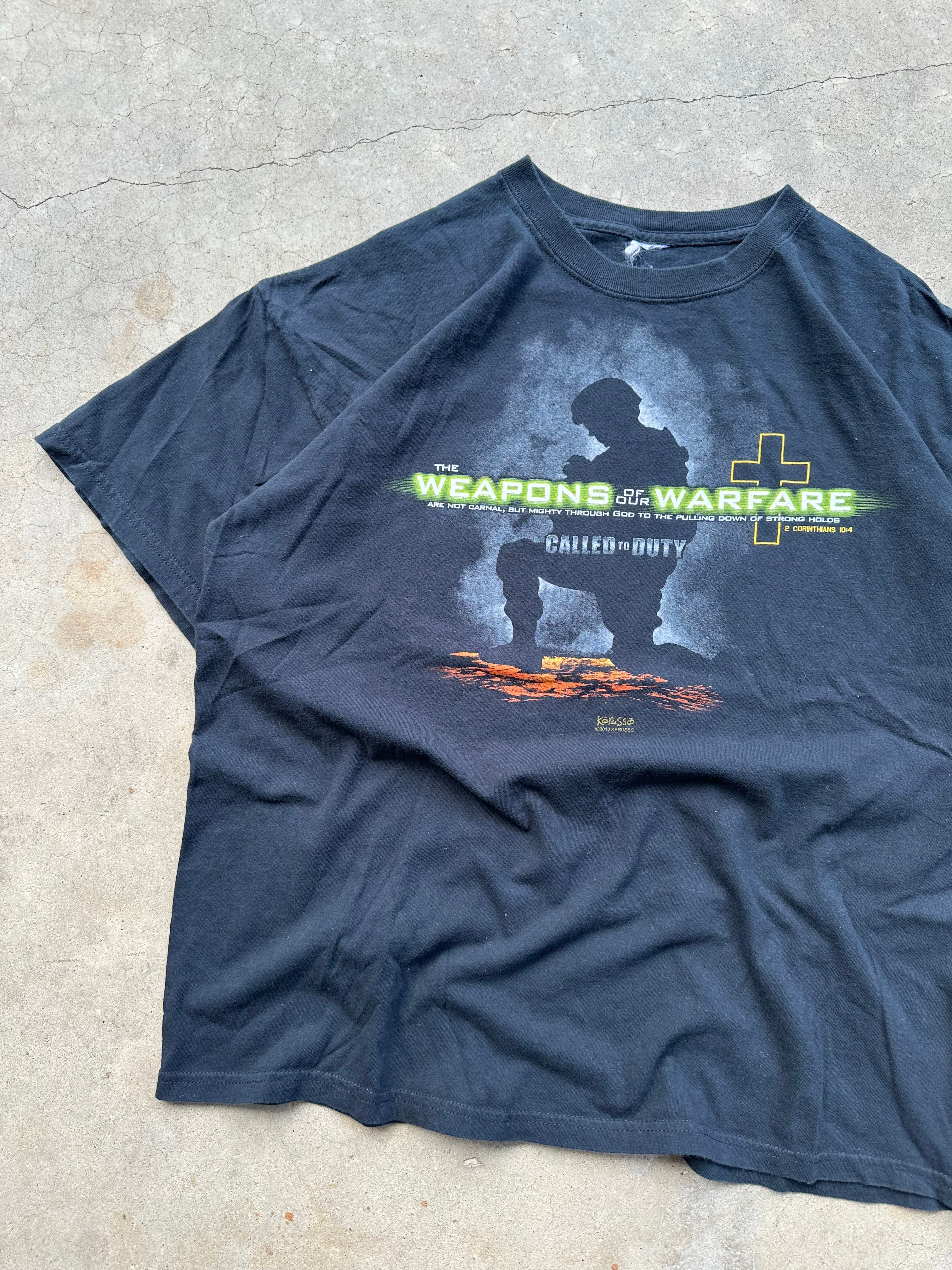 2010 Jesus Weapons of Warfare Called to Duty T-Shirt (XL)