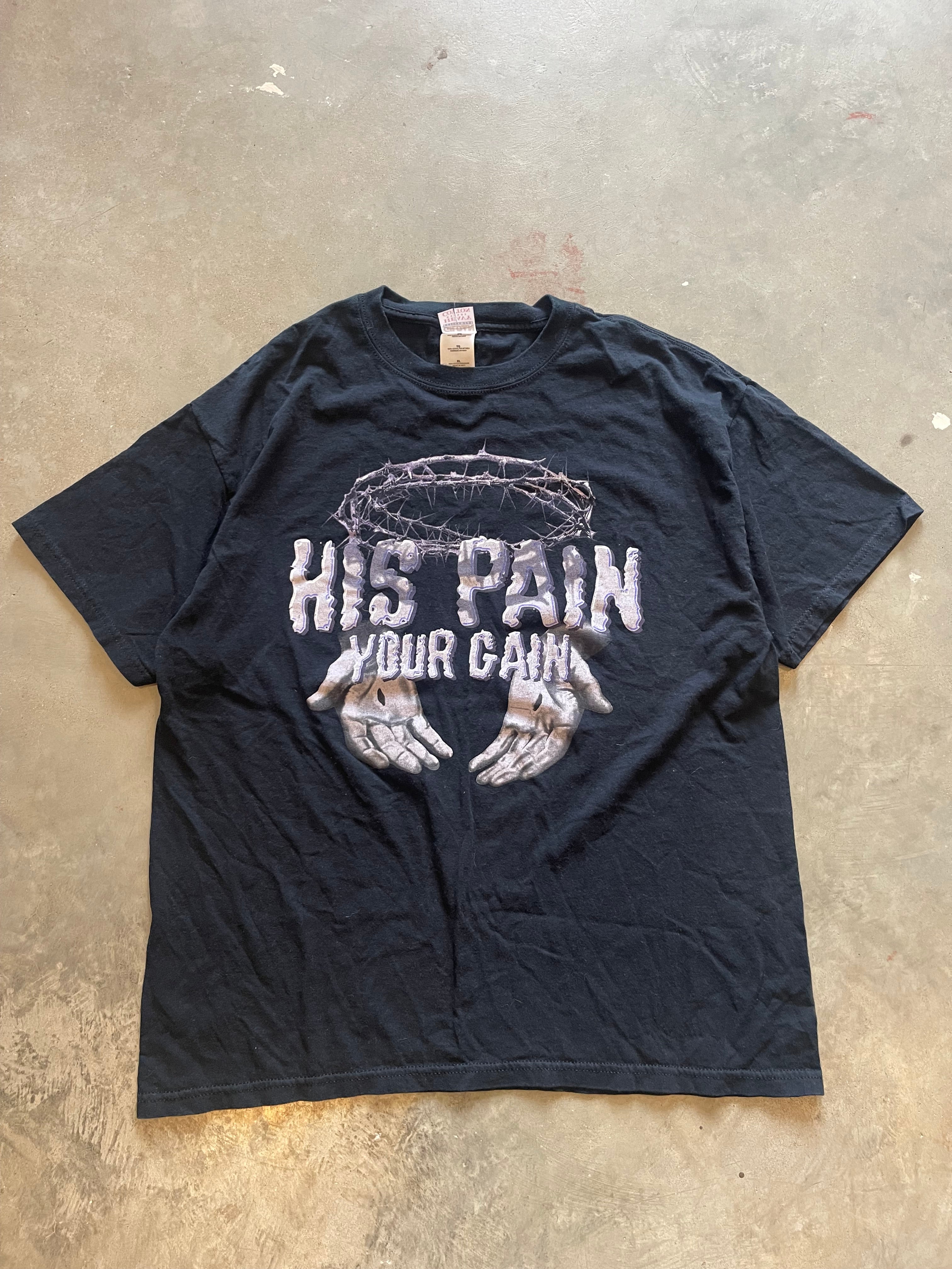 1990’s His Pain Your Gain Jesus T-Shirt (XL)