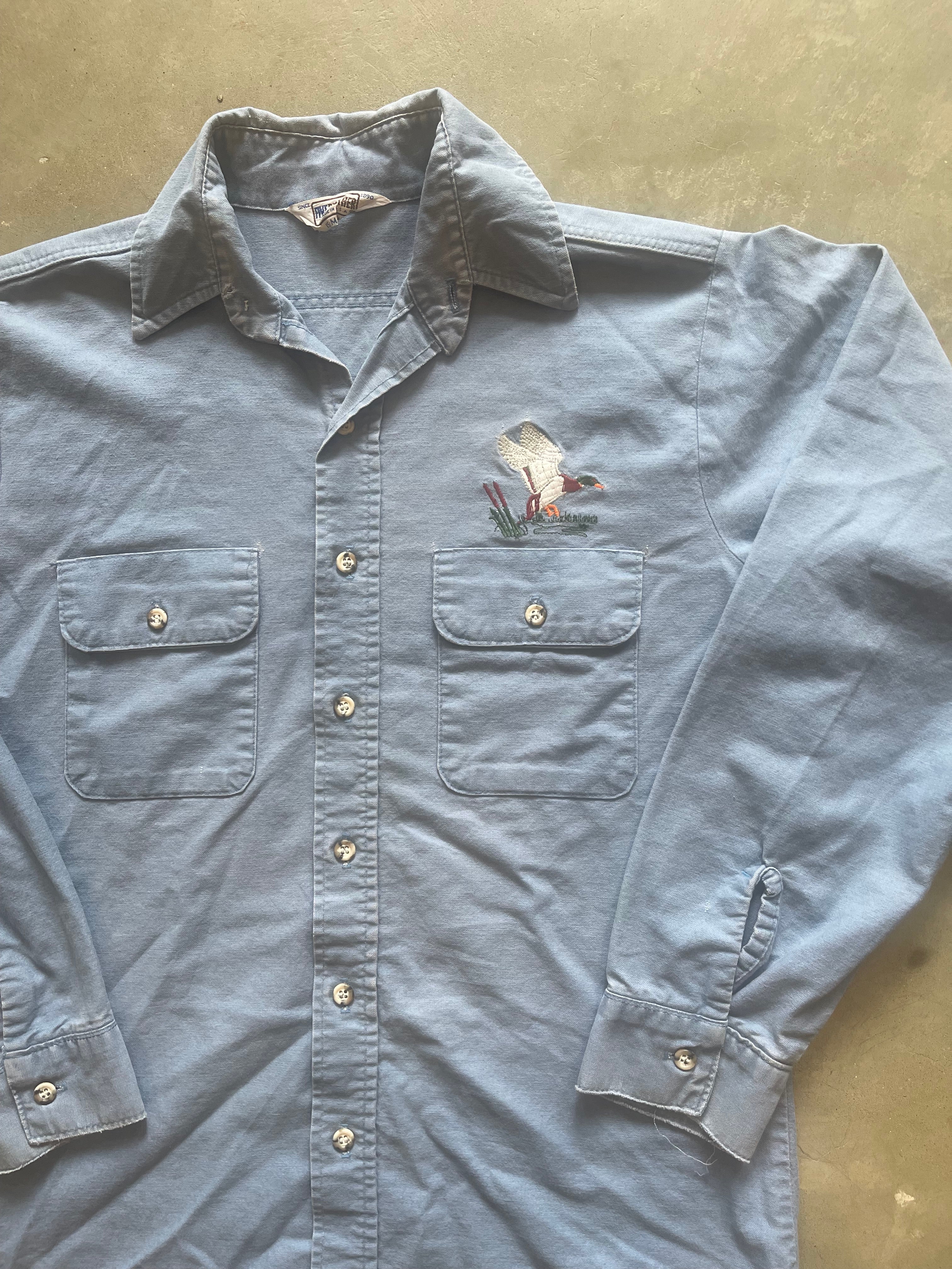 Vintage Mallard Duck Embroidered Chamois Shirt (M)