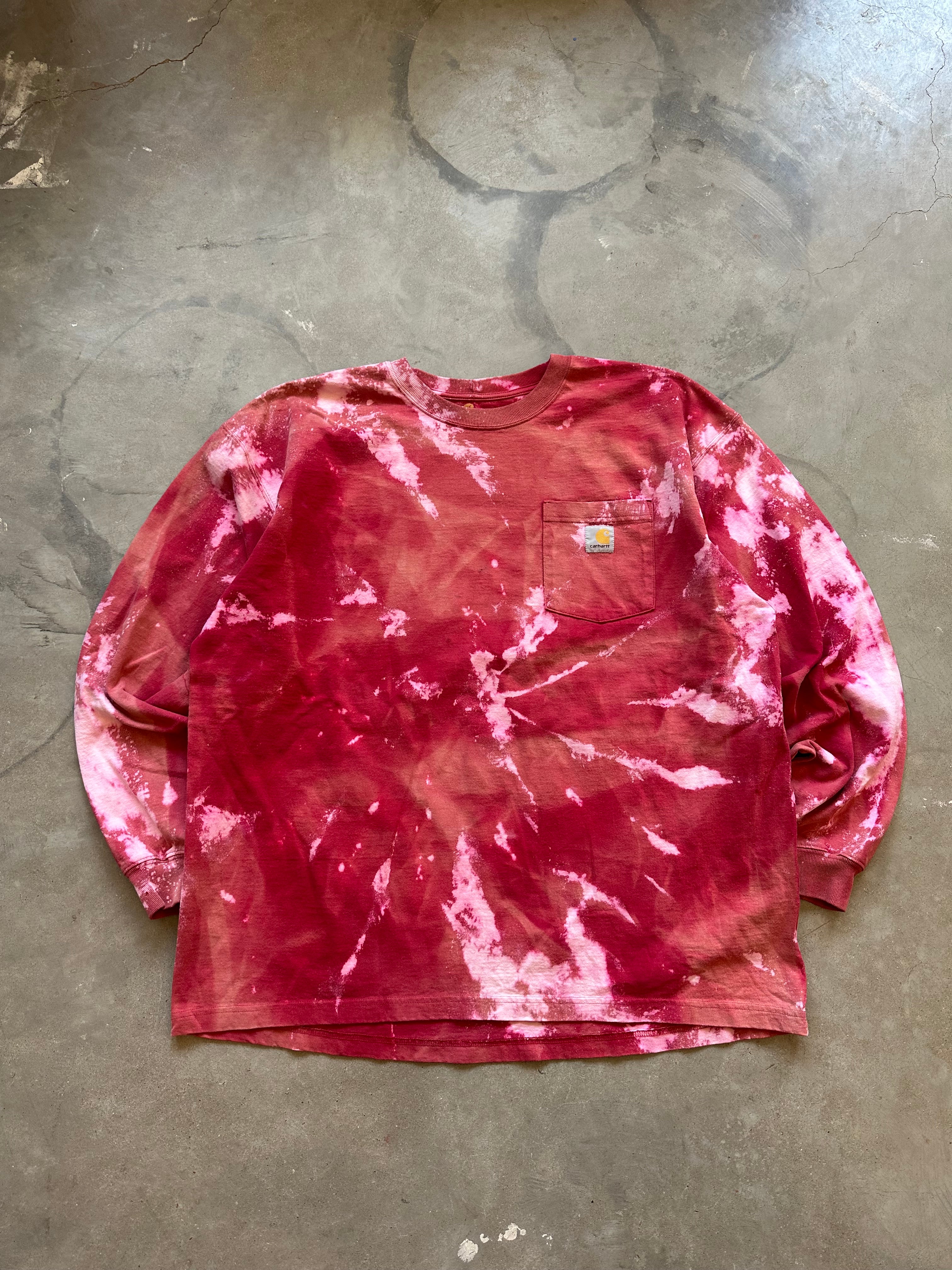 Y2K Bleached Carhartt Long Sleeve Shirt (XL)