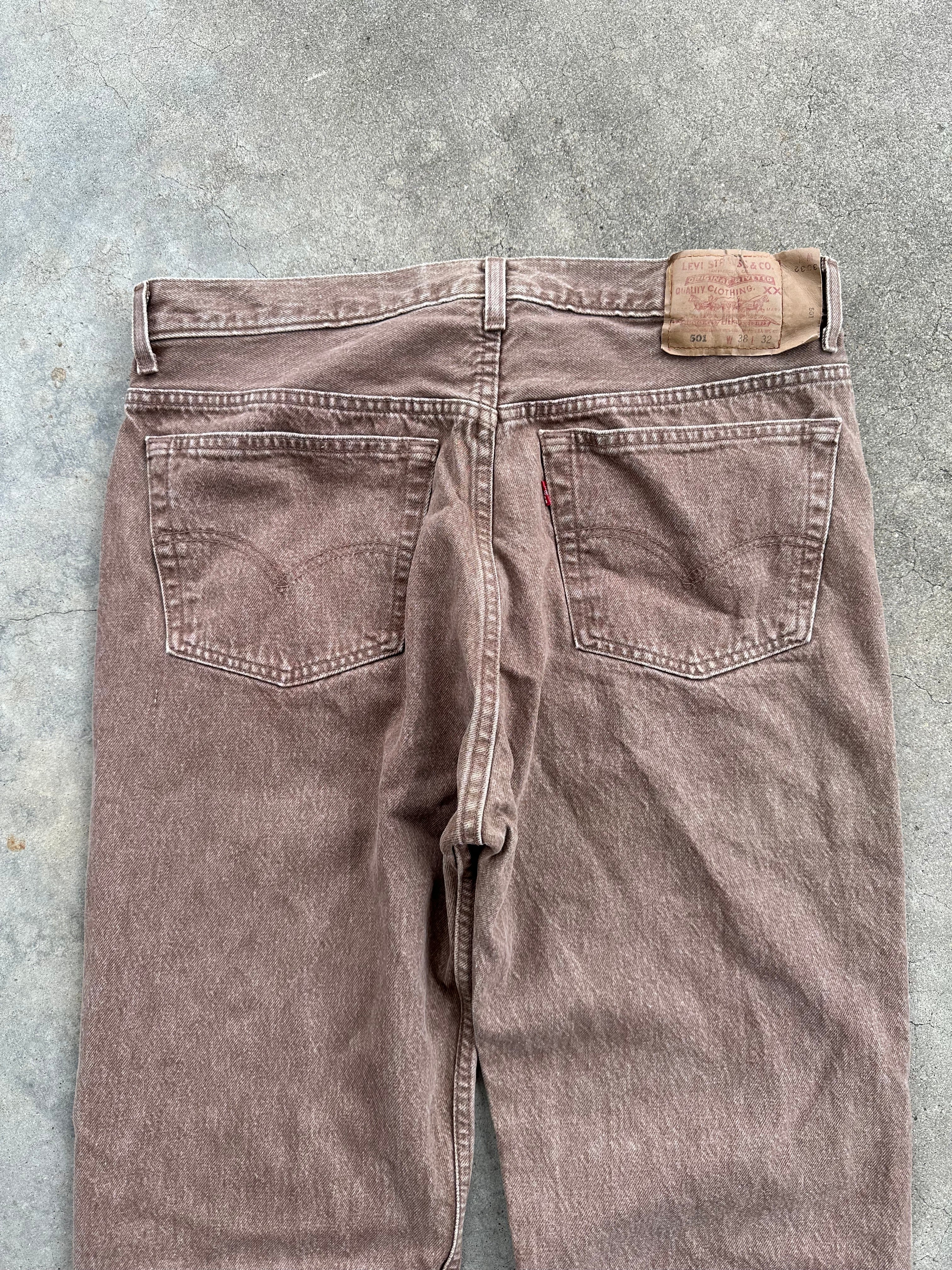 1990s Levi’s 501 Brown Jeans (35"x31.5")