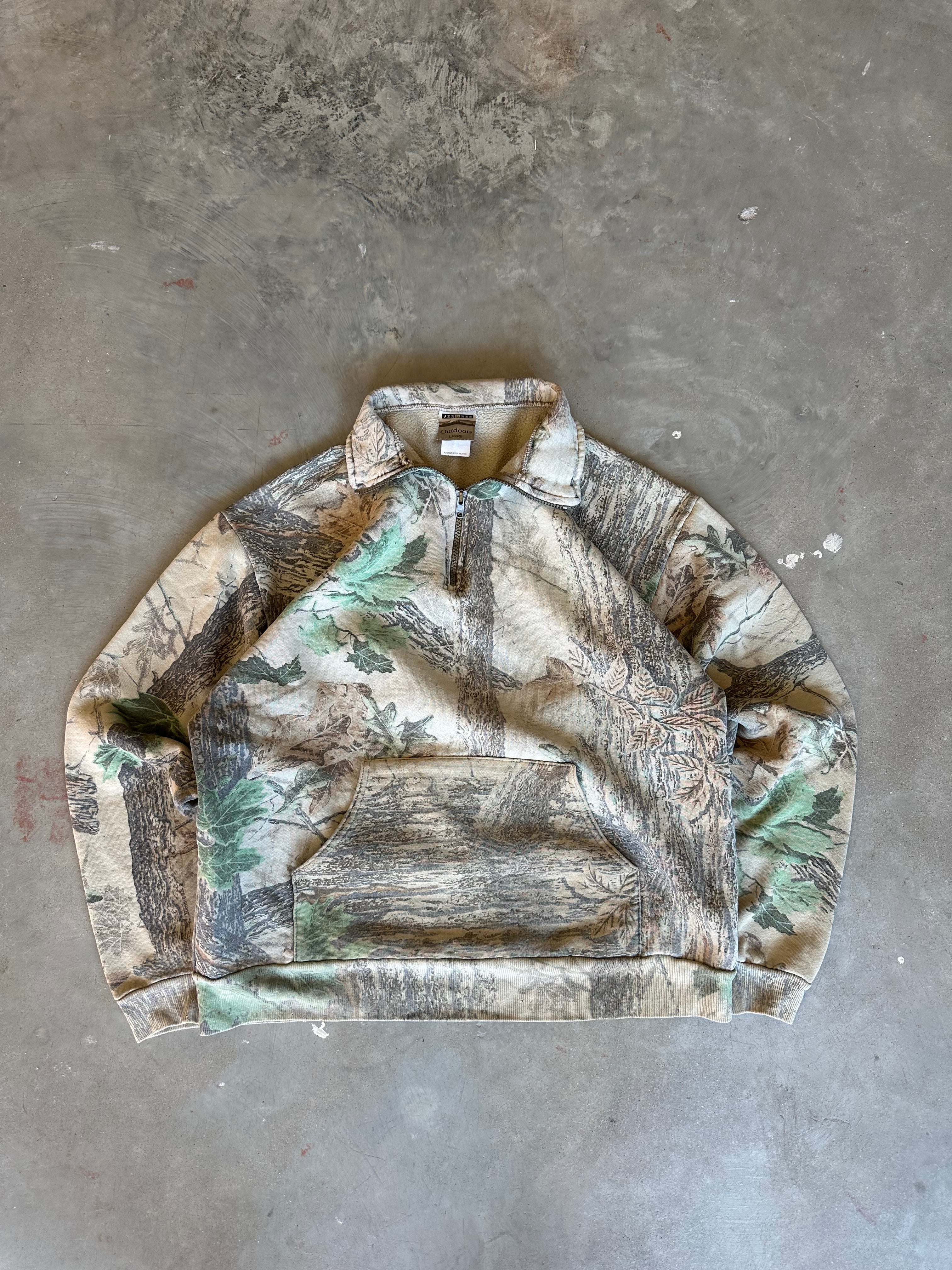 Vintage Camo Quarter-Zip Pullover (L)