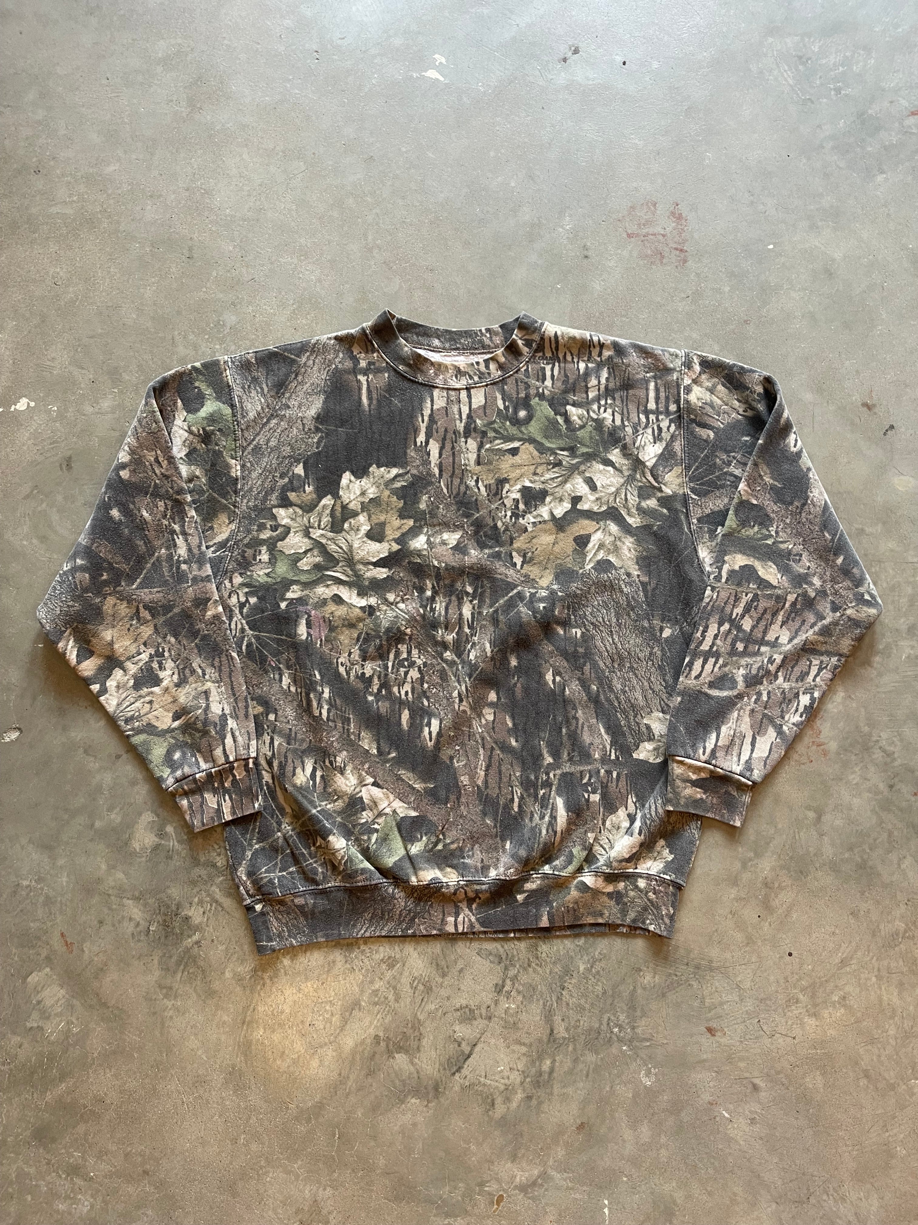 Vintage Mossy Oak Camo Cotton Crewneck (L)