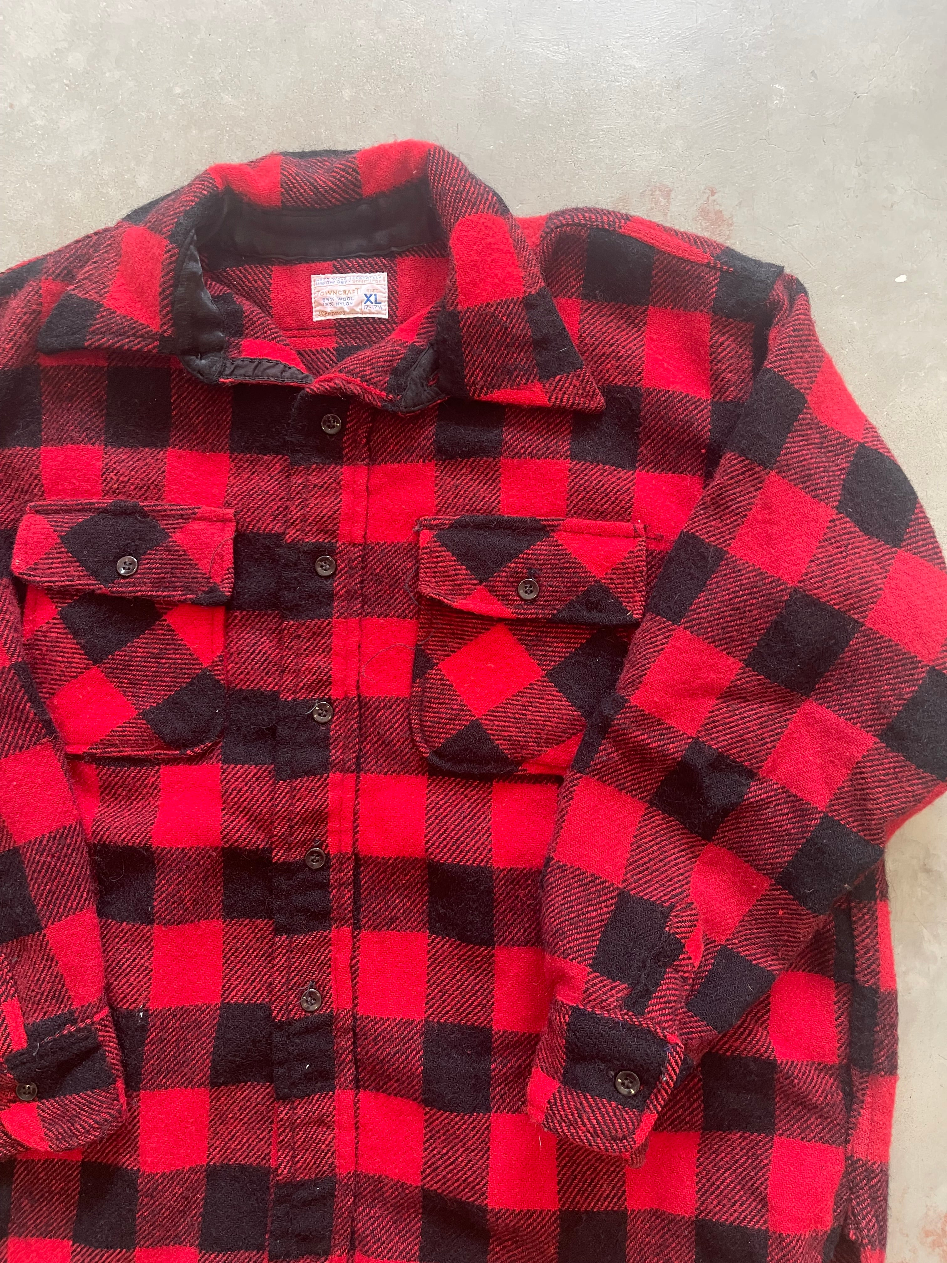 True Vintage Town Craft Flannel Button-Up Shirt (XL)