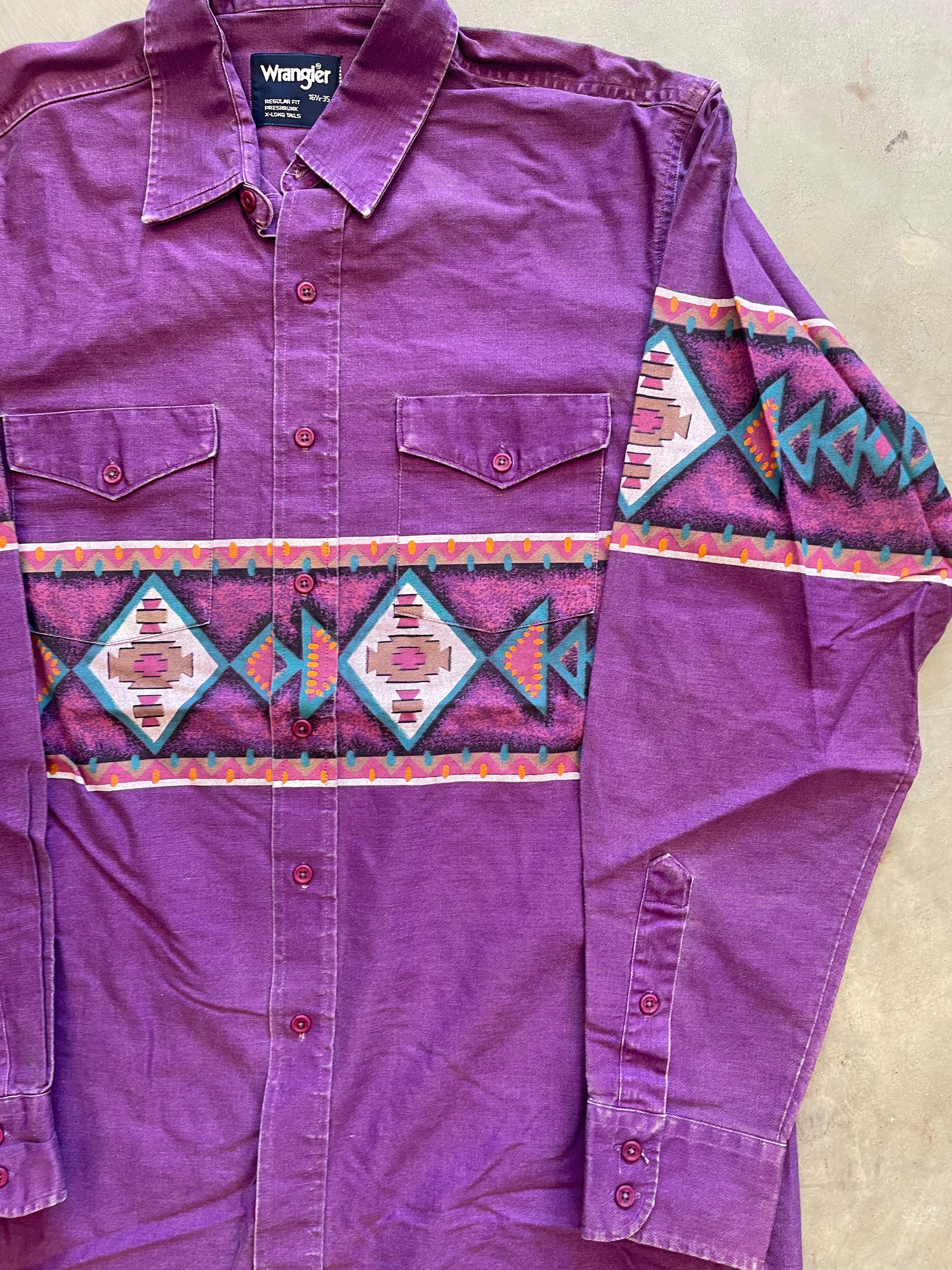 Vintage Wrangler Brush Popper Shirt (L)
