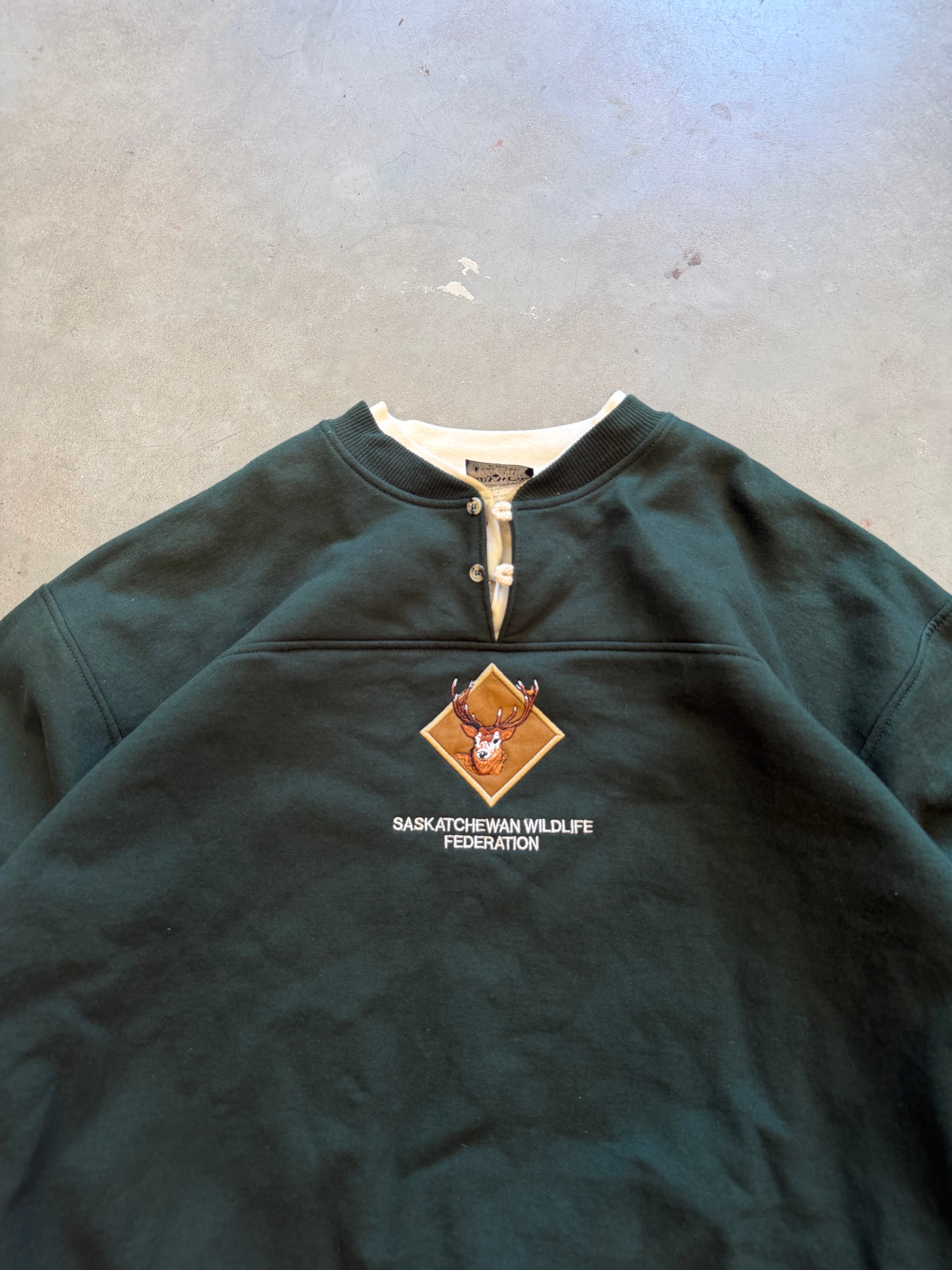 Vintage Saskatchewan Wildlife Henley Crewneck (M)