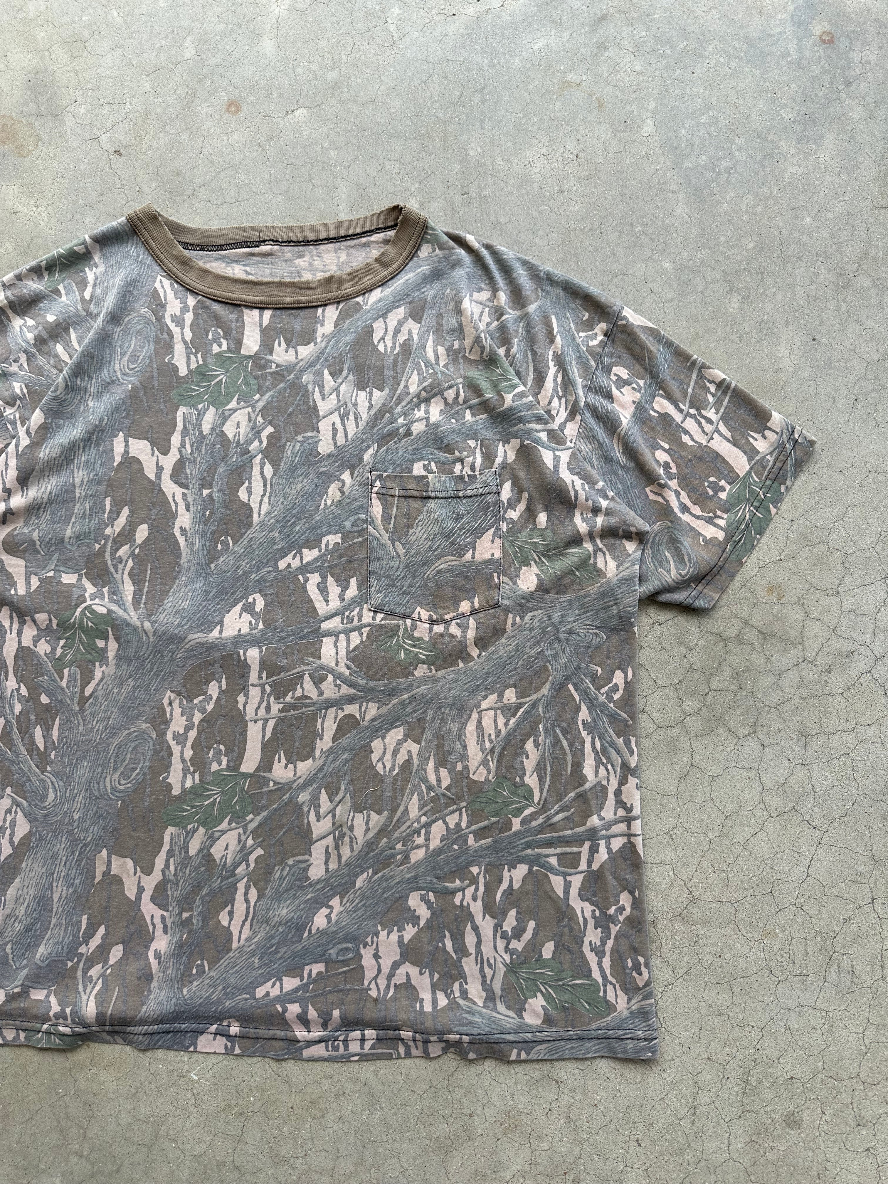 1990s Faded/Distressed Mossy Oak Treestand Camo T-Shirt