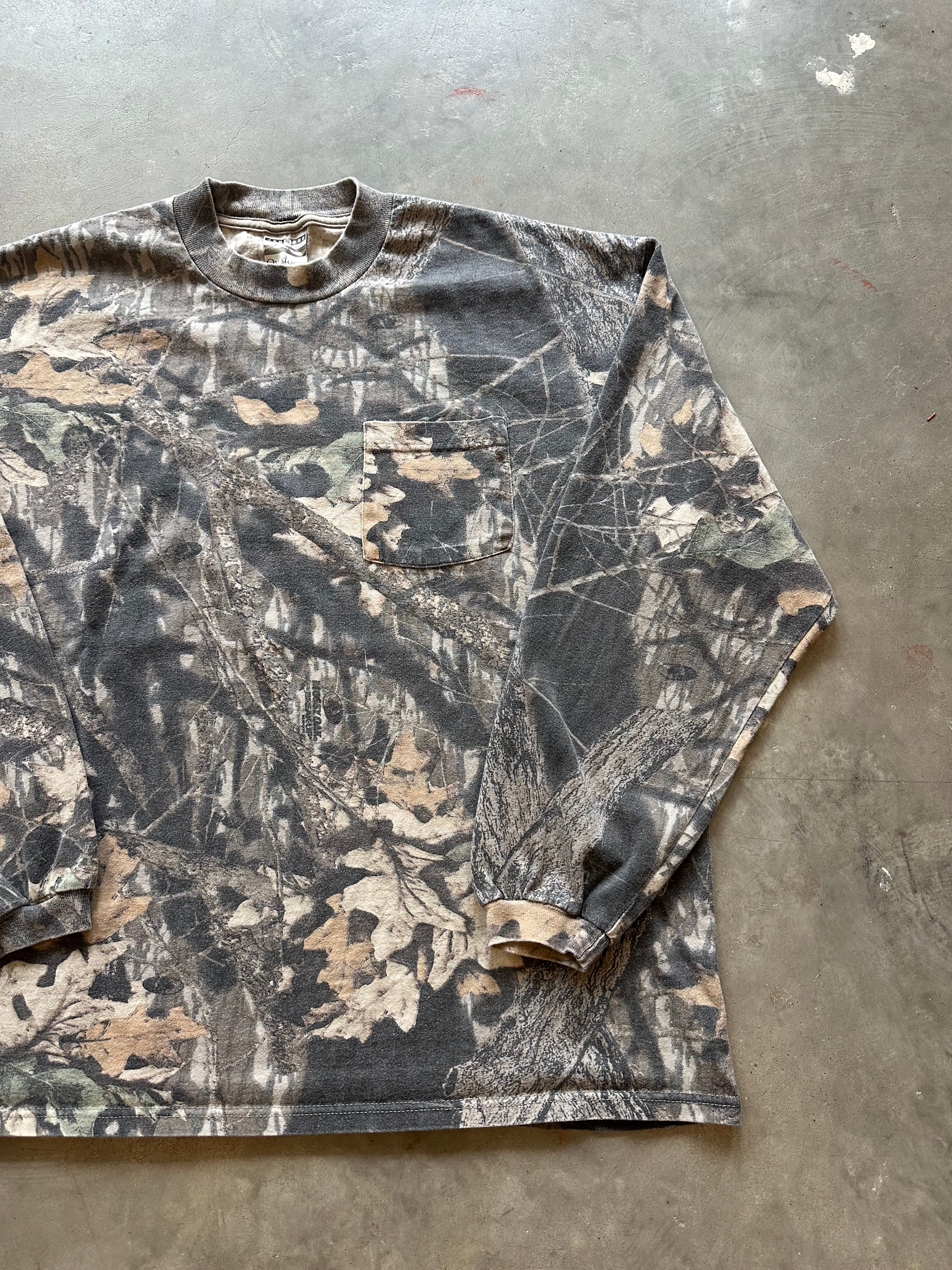 1990s Faded Jerzees Mossy Oak Break Up Longsleeve (XL)