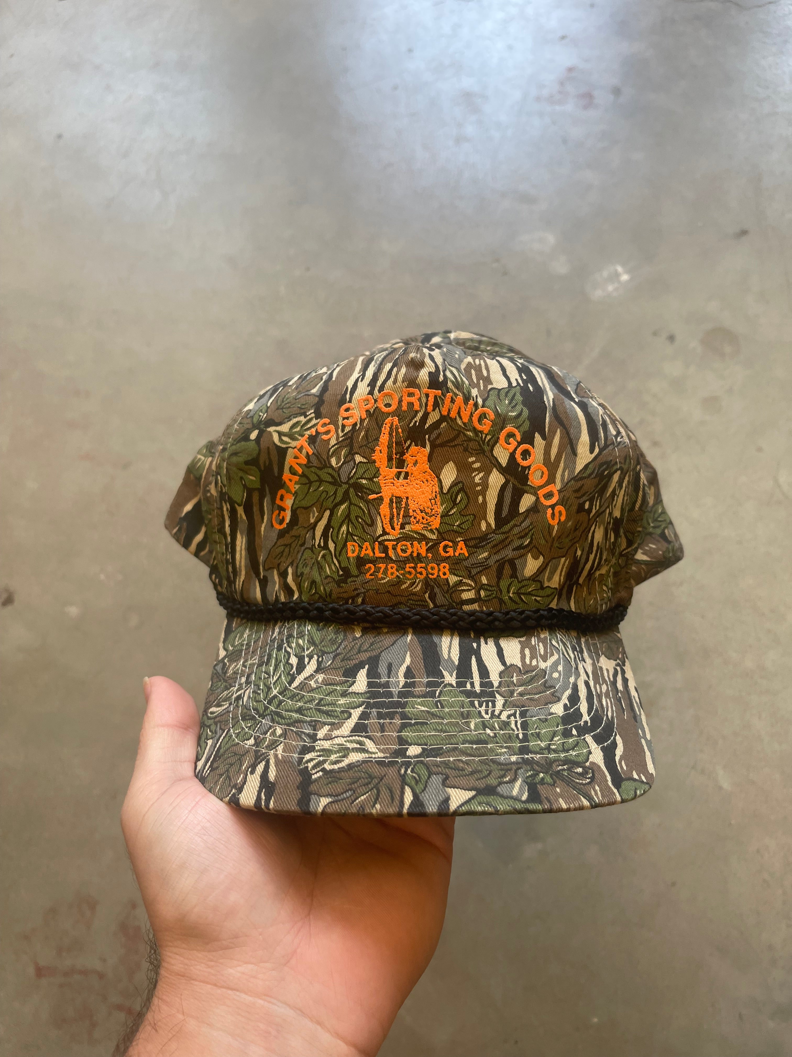 Vintage Grants Sporting Goods Camo Rope Hat