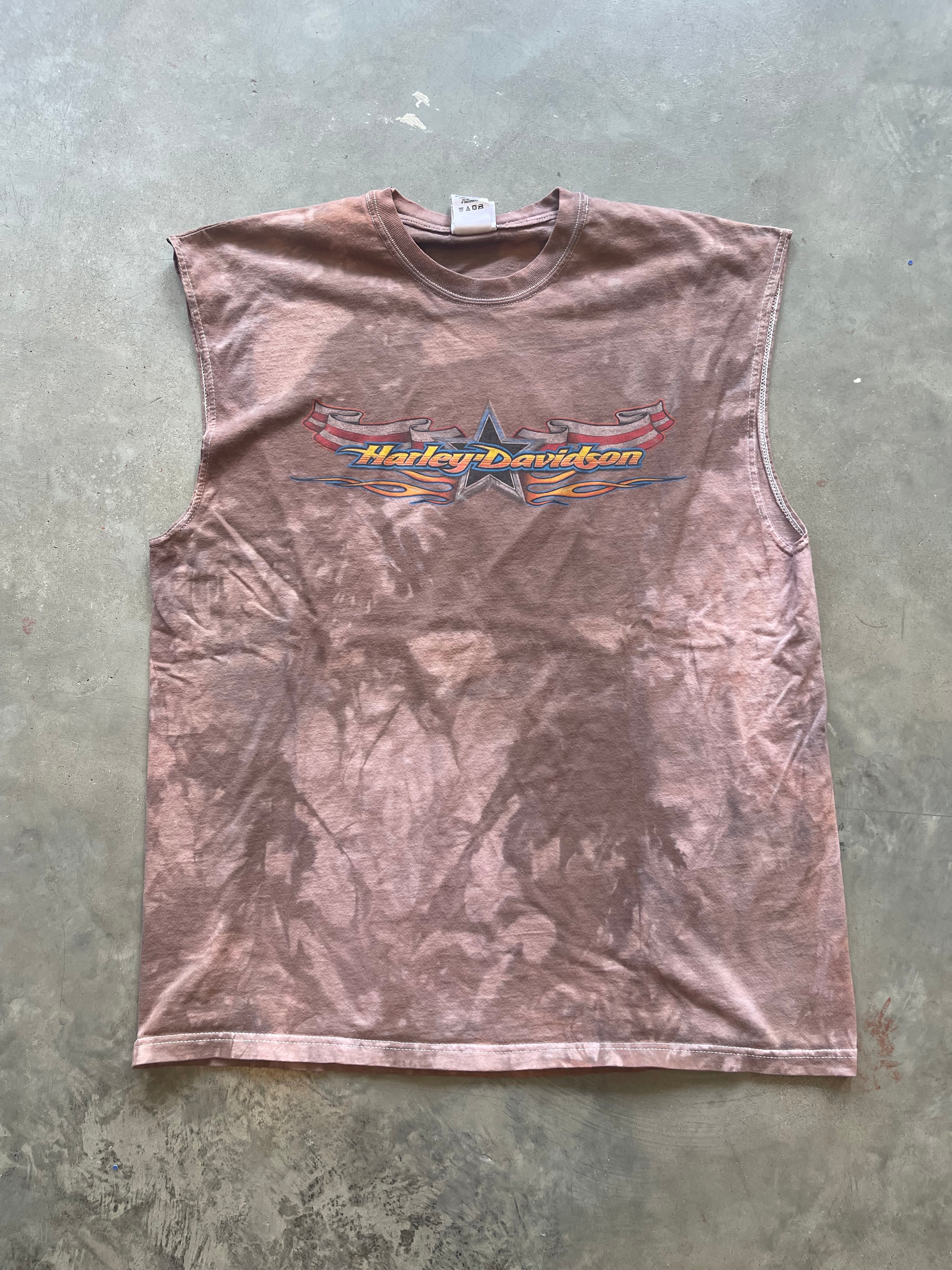 Vintage Overdyed Harley Davidson Oklahoma City Sleeveless Shirt (XL)