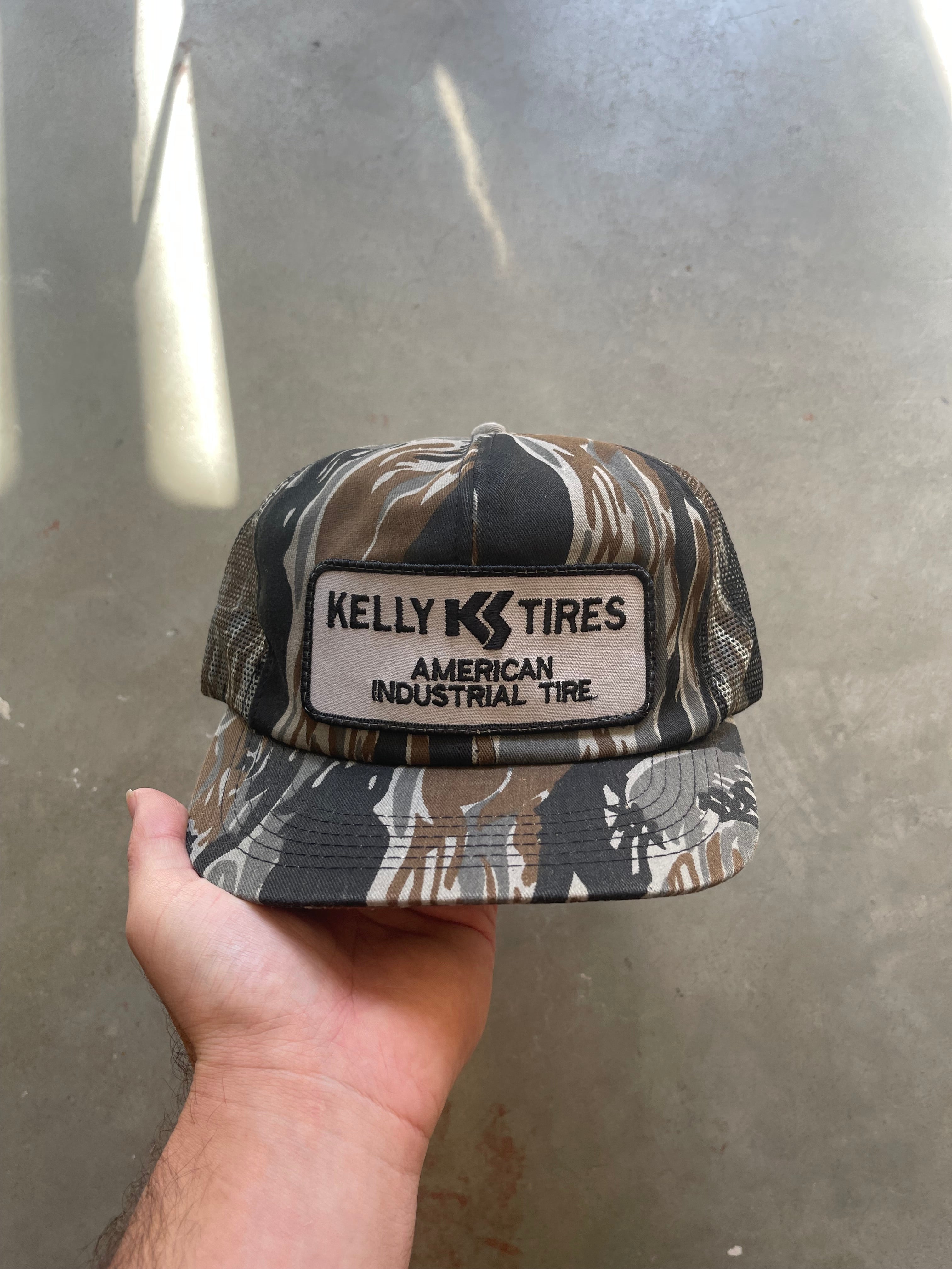 Vintage Camo Kelly Tires Patch Hat
